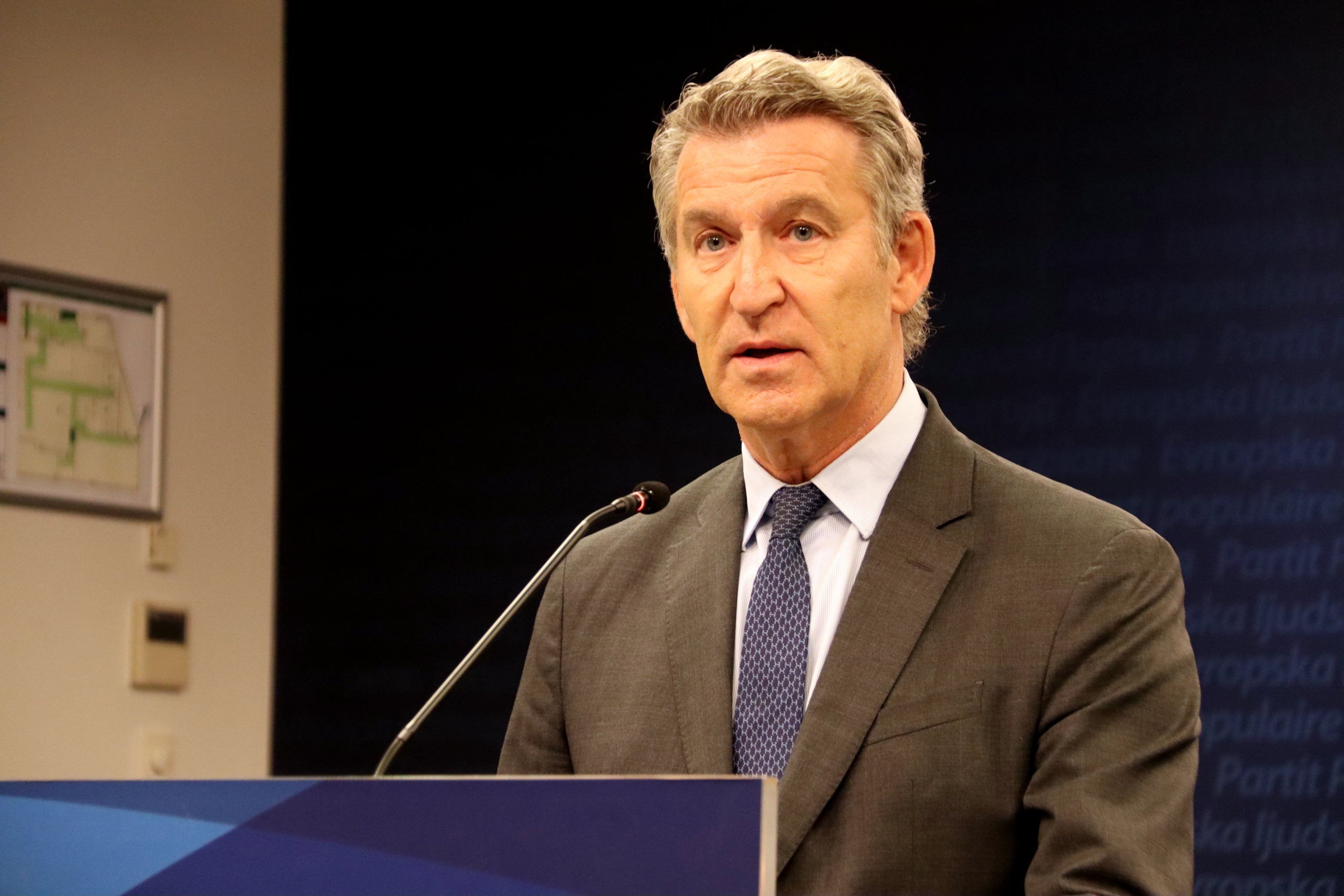 Alberto Núñez Feijóo durant una roda de premsa a Brussel·les / ACN