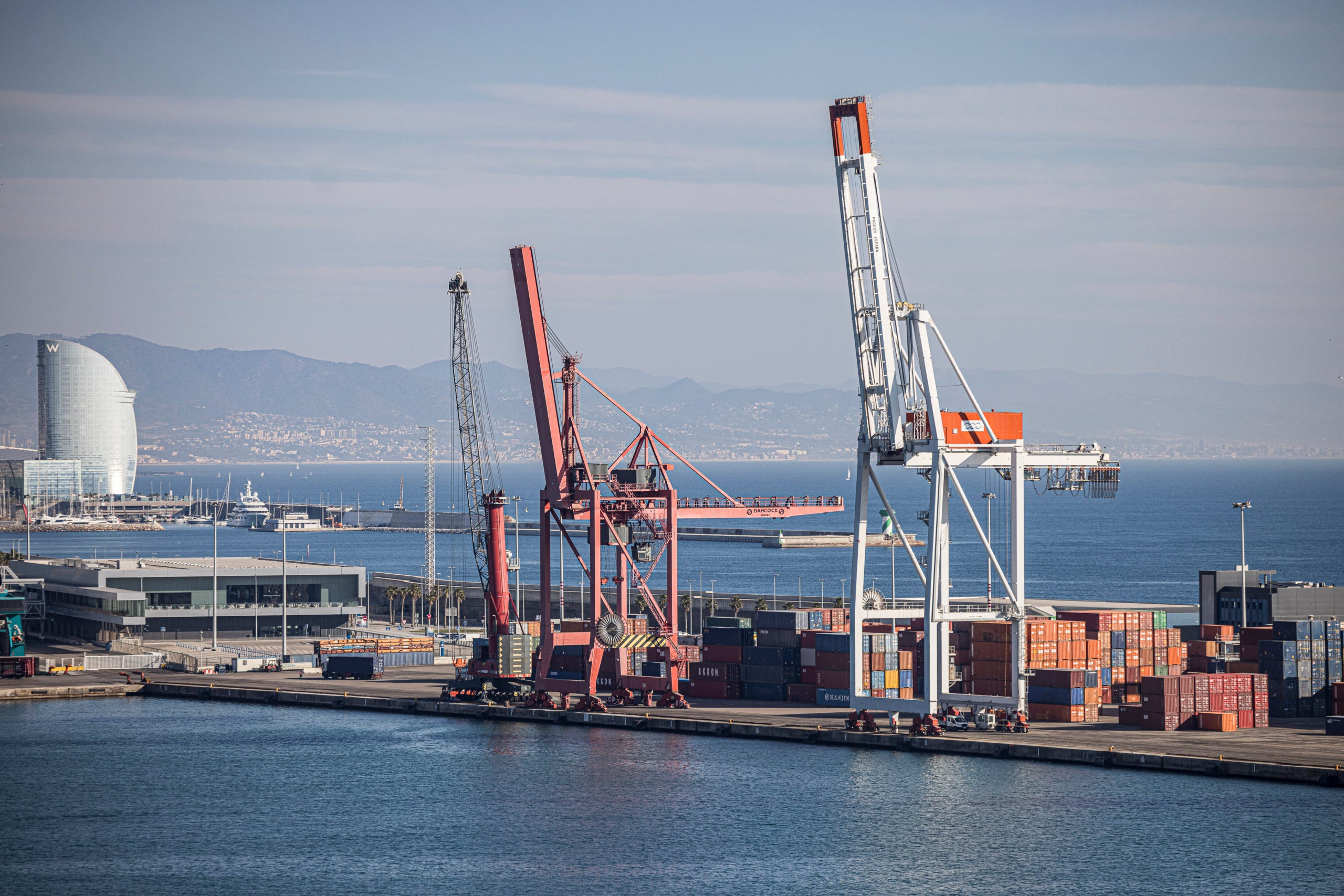 La zona logística del port de Barcelona amb grues de grans dimensions i contenidors / ACN