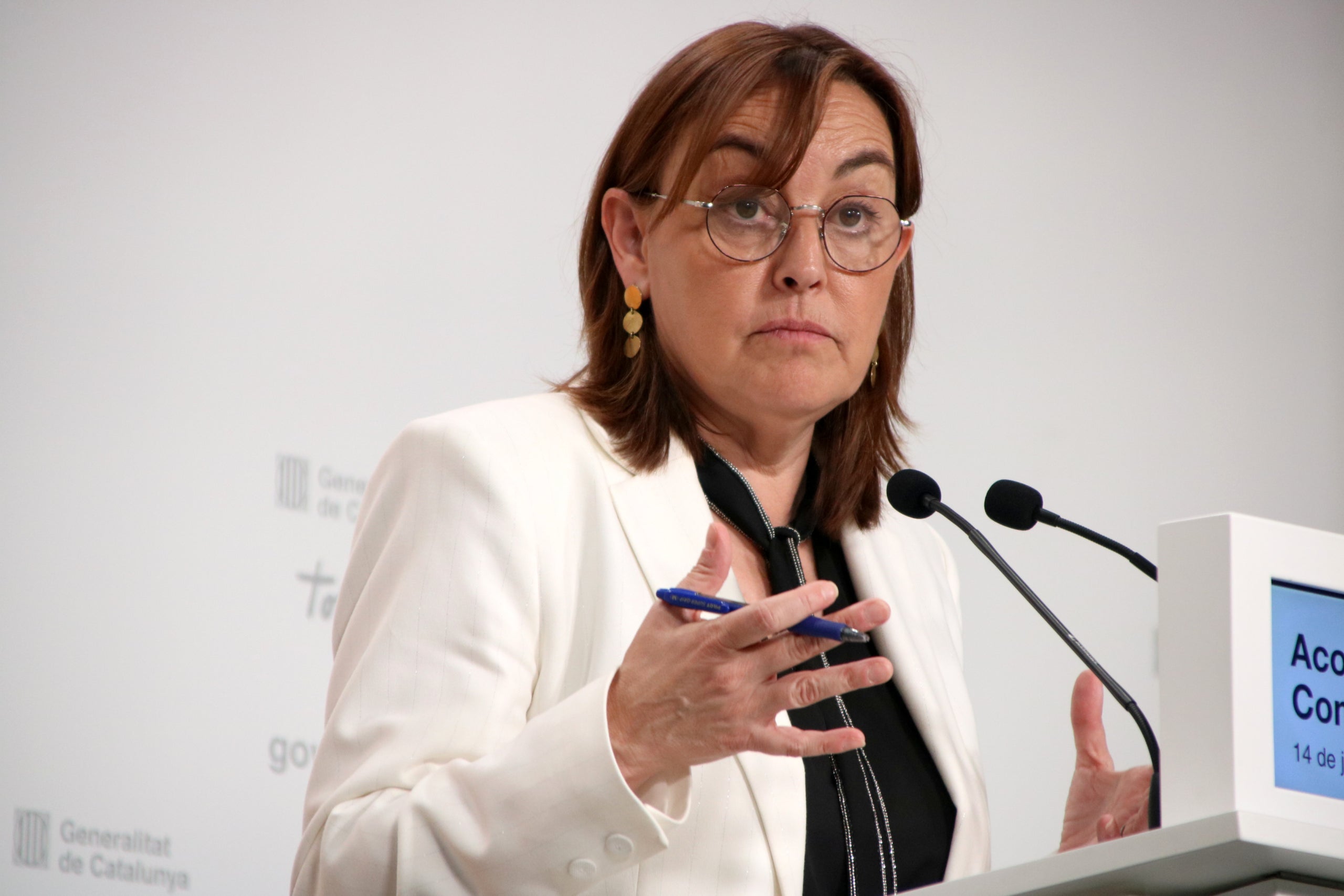 La portaveu del Govern, Sílvia Paneque, en la roda de premsa de l'executiu | Sara Soteras (ACN)