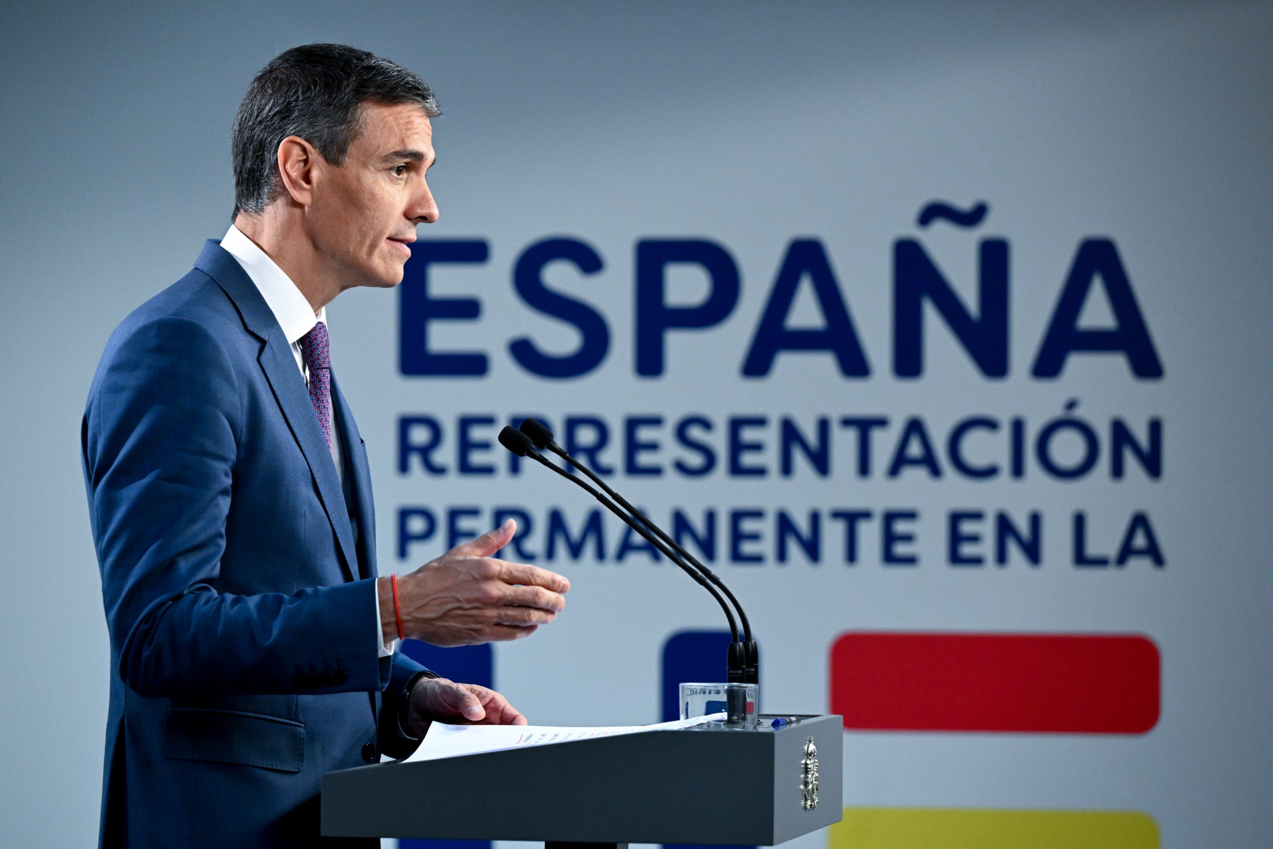 El presidente del gobierno español, Pedro Sánchez, durante una rueda de prensa posterior a una cumbre de jefes de estado y de gobierno de la UE en Bruselas / ACN