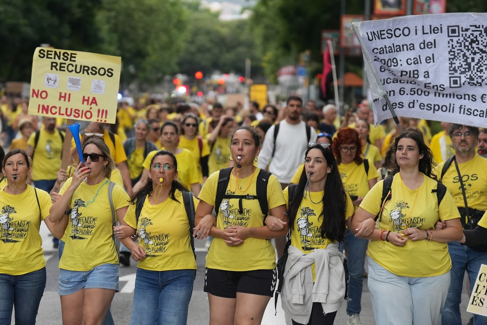 Docents es manifesten a Barcelona per exigir més finançament per al sistema educatiu / David Zorrakino / Europa Press