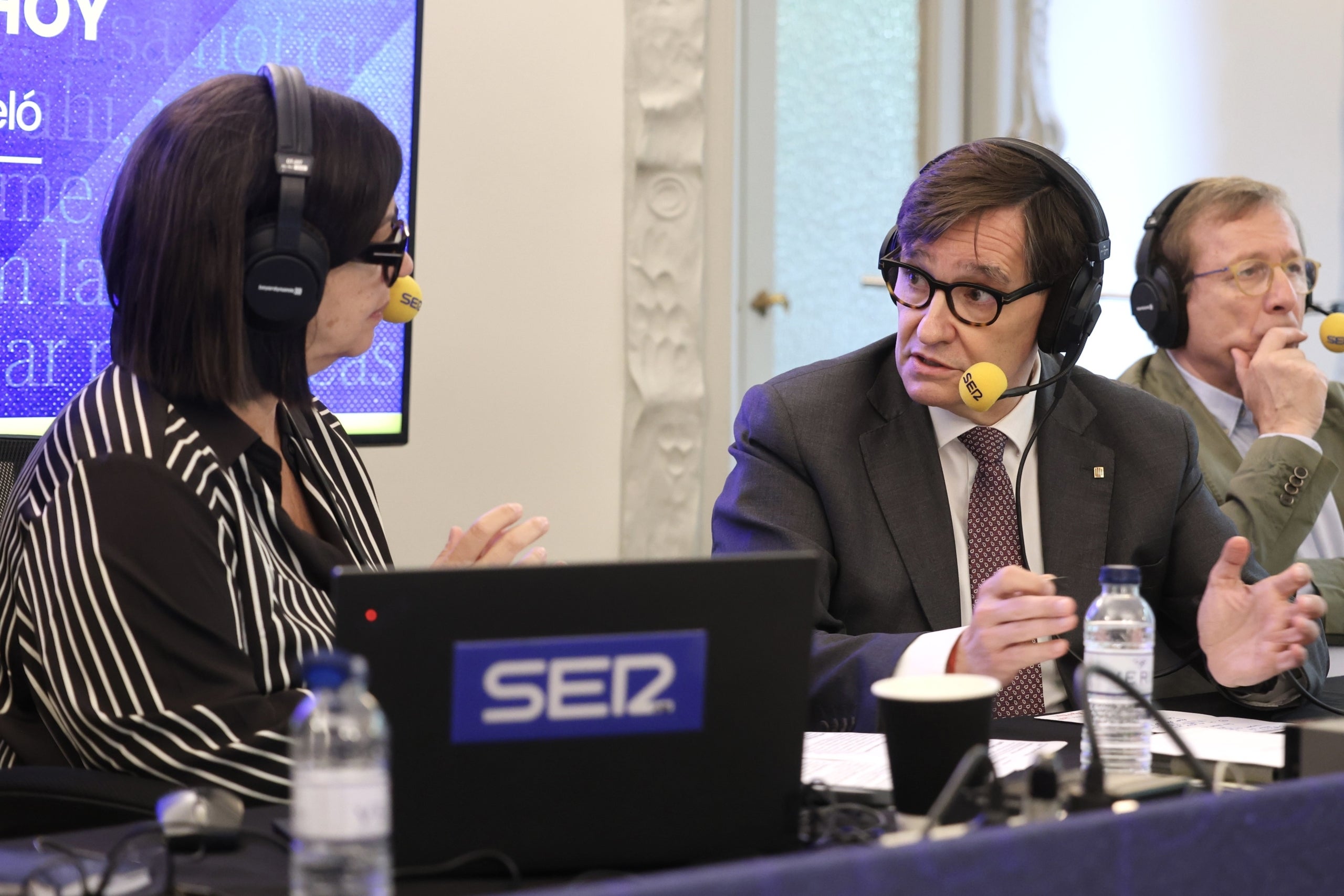 Àngels Barceló y Salvador Illa en el programa 'Hoy Por Hoy' de la Cadena Ser / Europa Press
