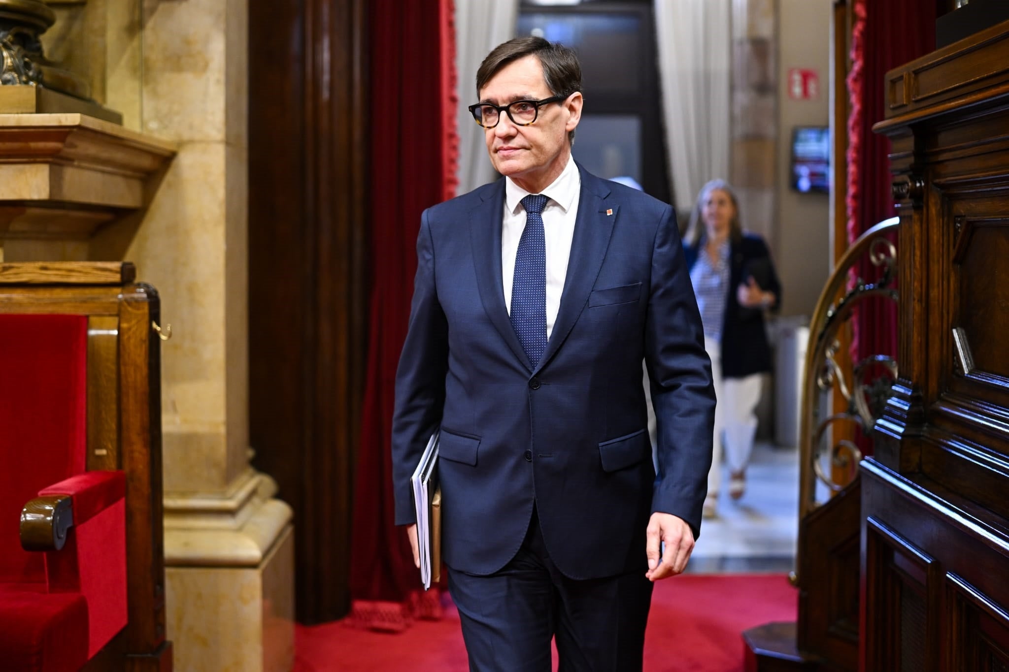 El presidente de la Generalitat, Salvador Illa, en la sesión de control al Gobierno en el Parlamento / Lorena Sopena / Europa Press