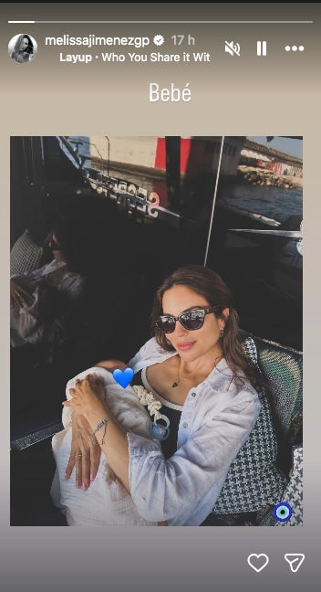 Melissa Jiménez publica la primera foto amb el bebè - Instagram