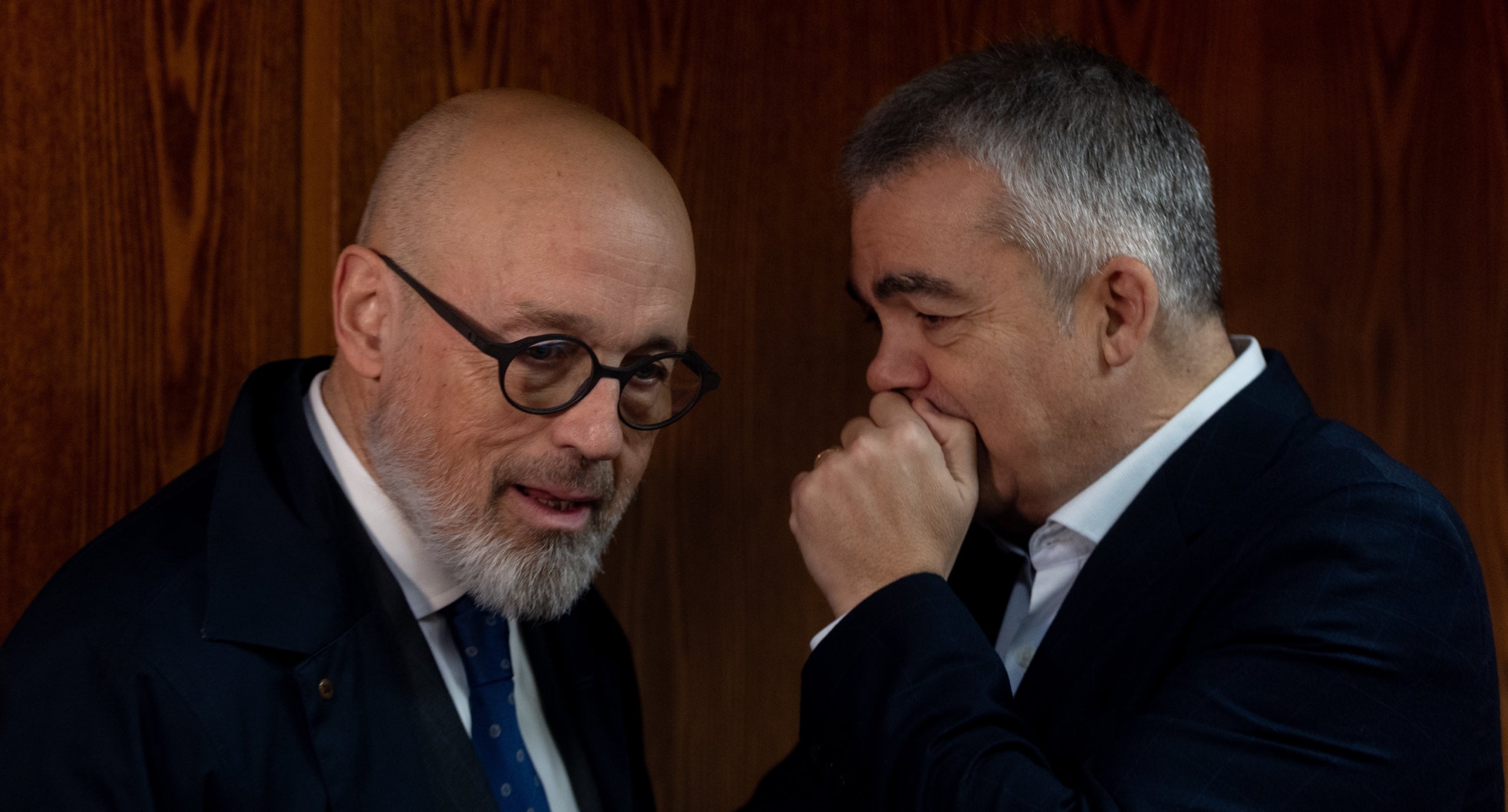Jacobo Teijelo i Santos Cerdan, durant la compareixença al Senat de l'exnúmero tres del PSOE/Eduardo Parra/EP