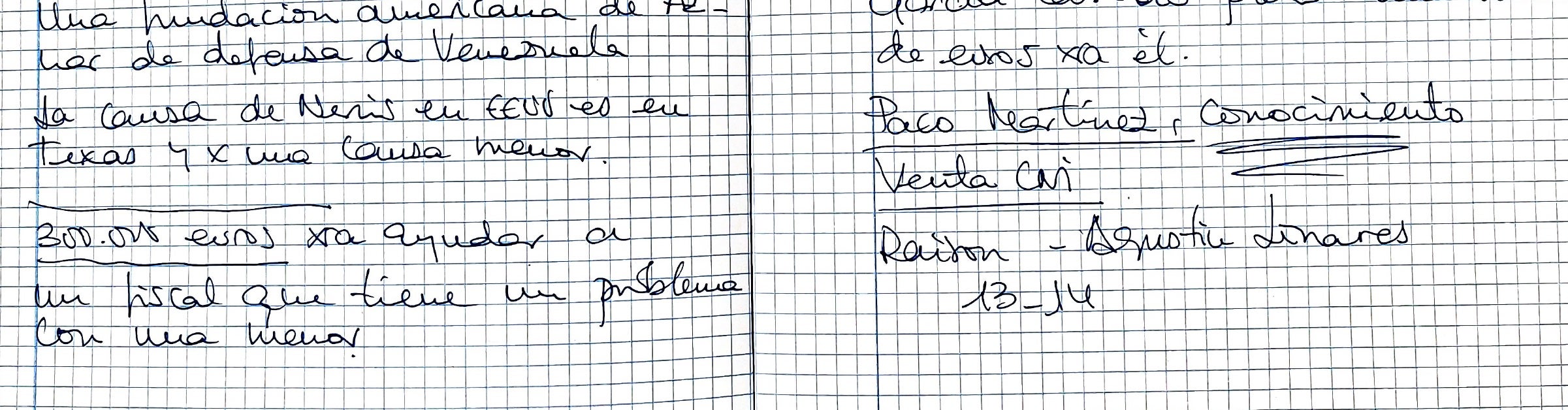 Nota en una de las agendas de Leire Díez donde apunta los 300.000 euros dispuestos para pagar a Grinda si acepta los acuerdos/QS