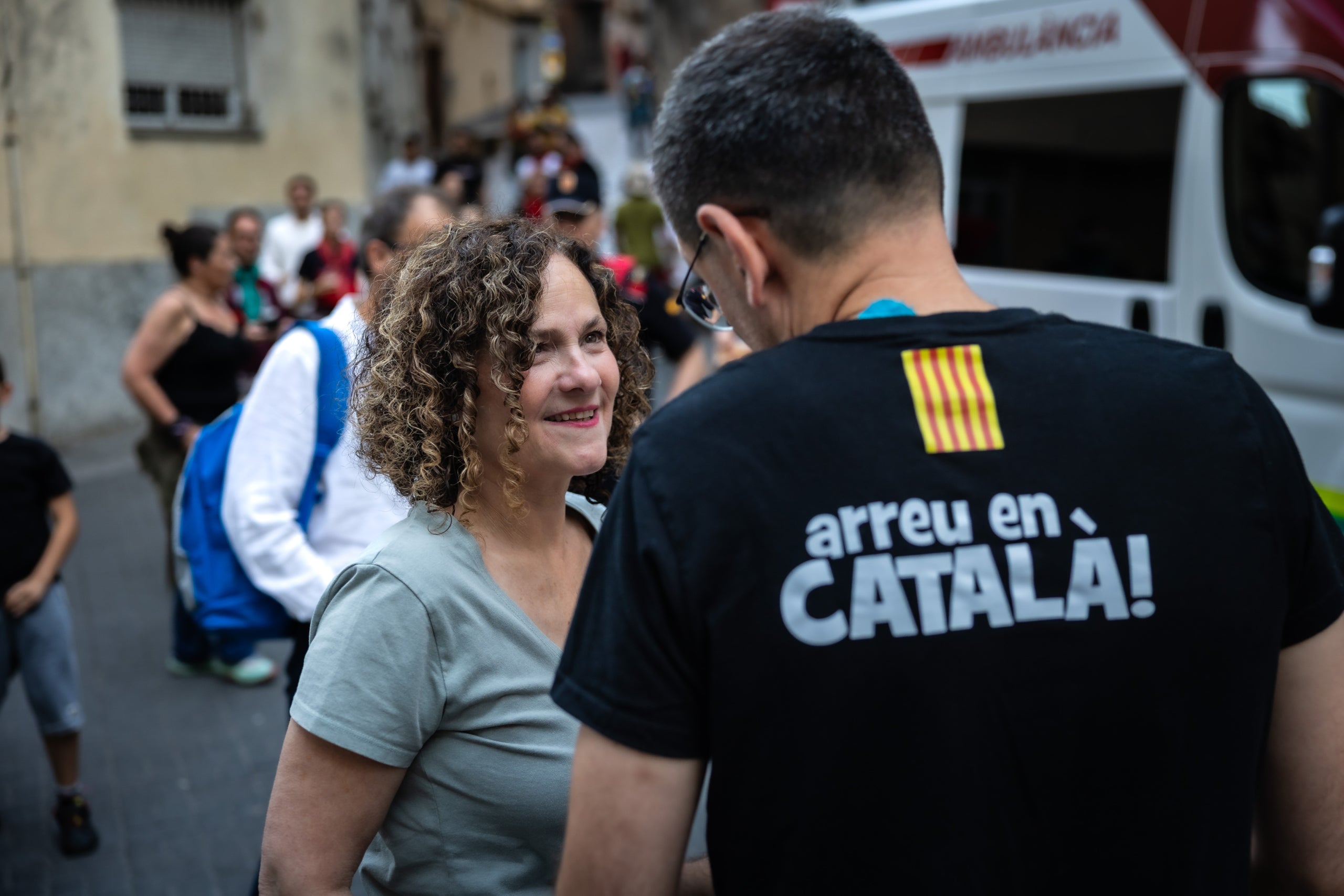 L'alcalde de Berga, Ivan Sànchez, i la consellera de Cultura, Sònia Hernàndez / Jordi Borràs / ACN