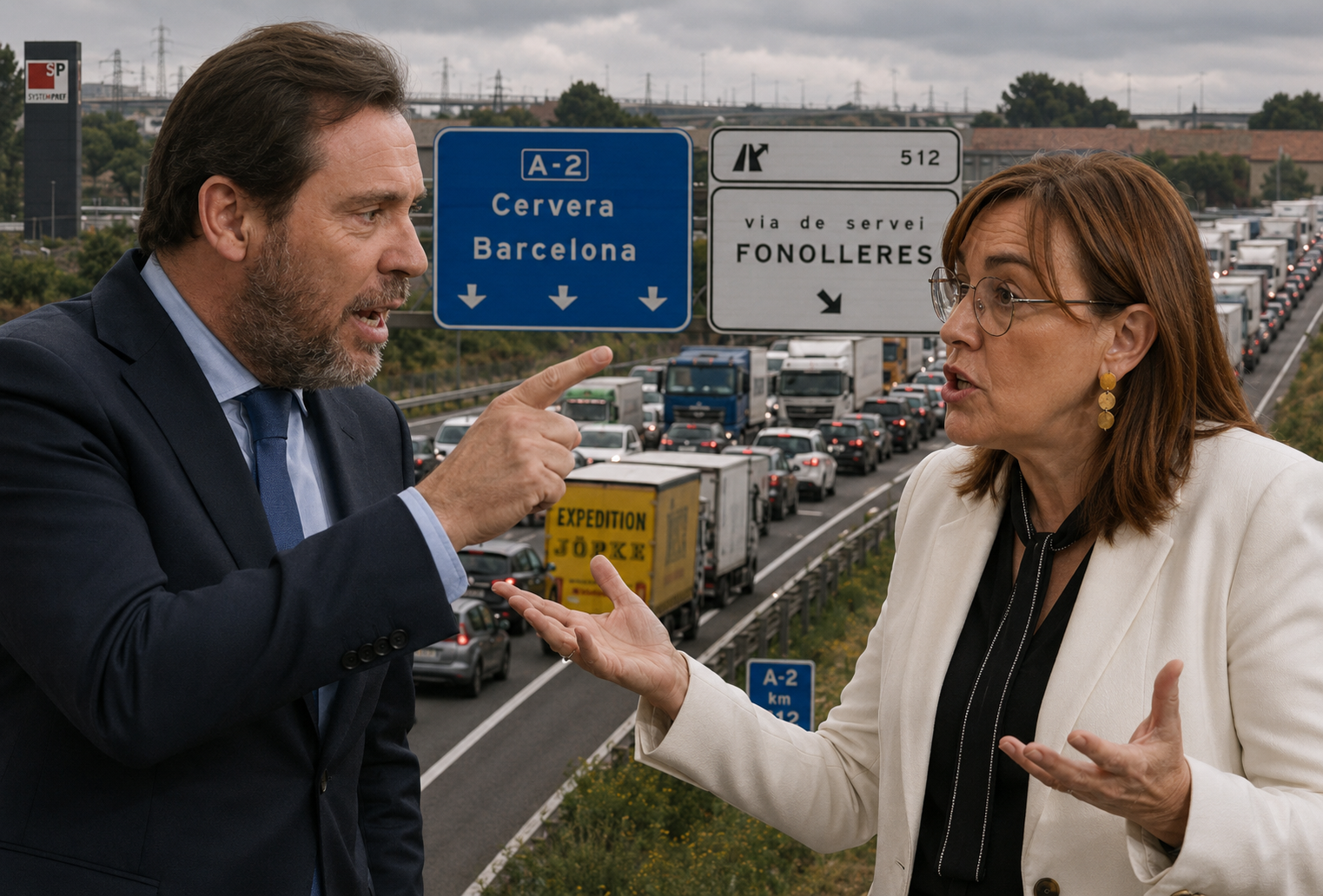 Puente i Paneque, amb el fons de l'A2, un motiu de conflicte/Chatgpt amb imatges d'arxiu