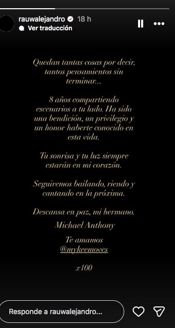 Rauw Alejandro s'acomiada del seu antic ballarí - Instagram
