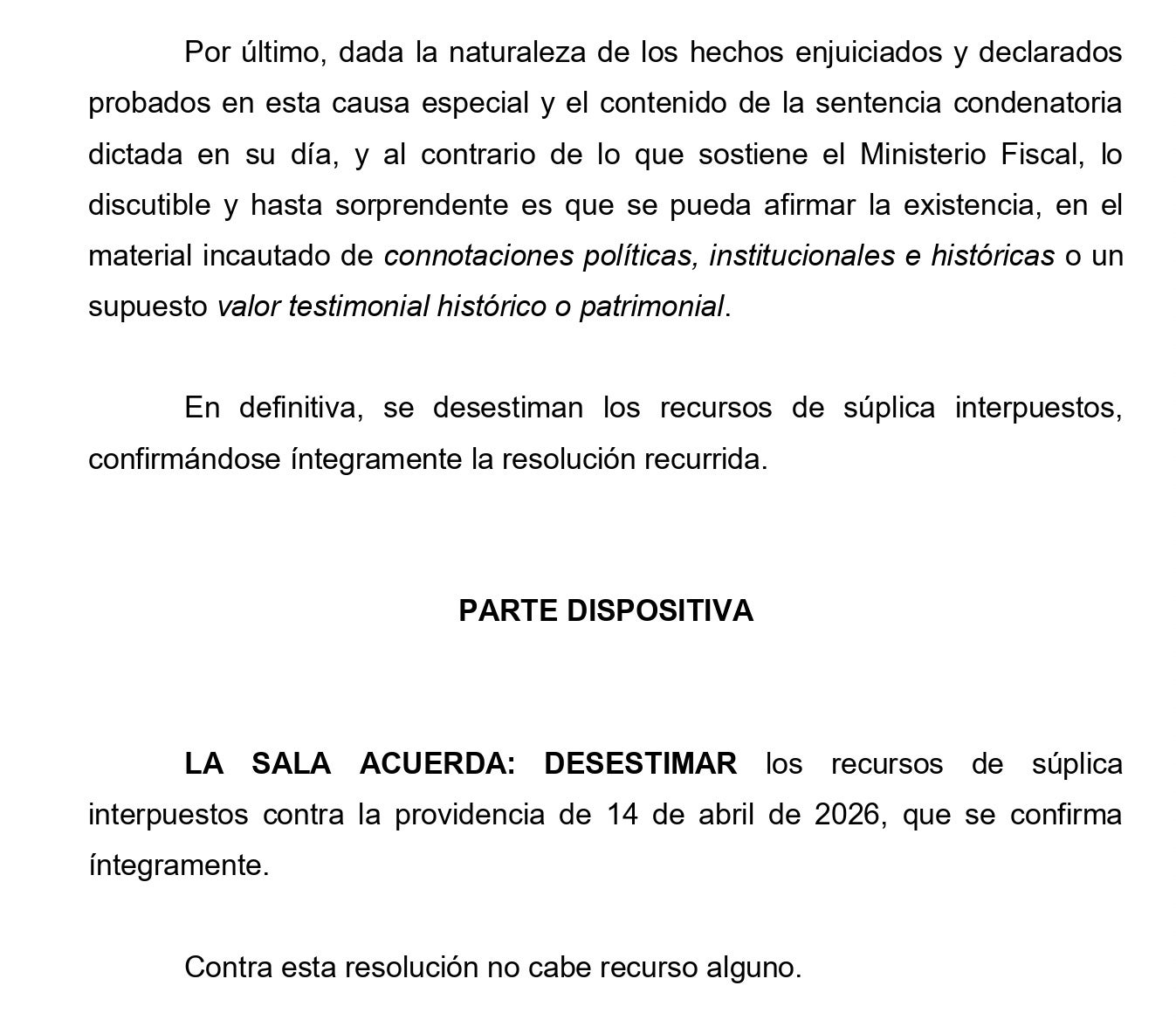Part dispositiva de la resolució/QS