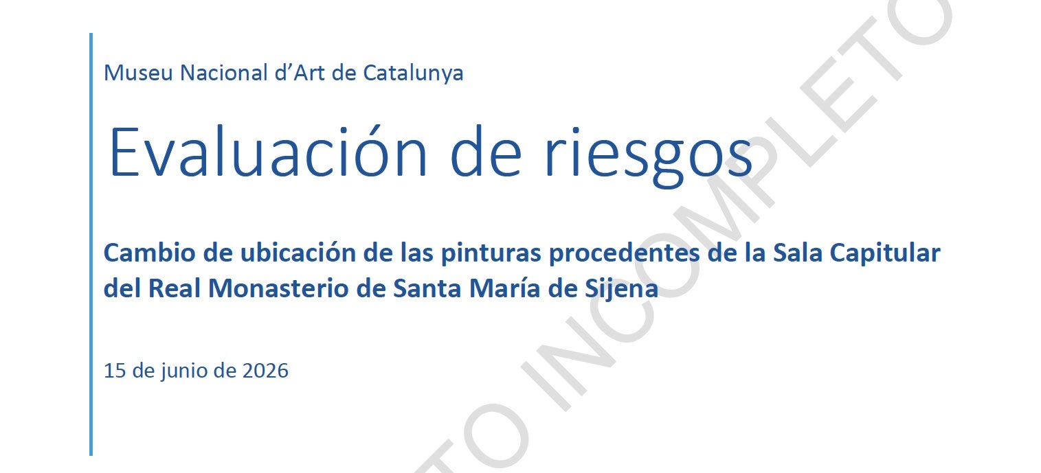 Portada del informe del MNAC sobre los riesgos del traslado/QS
