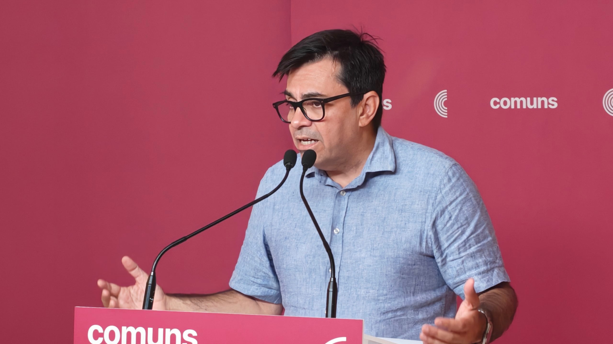 El portaveu dels Comuns, Gerardo Pisarello, en roda de premsa | Comuns