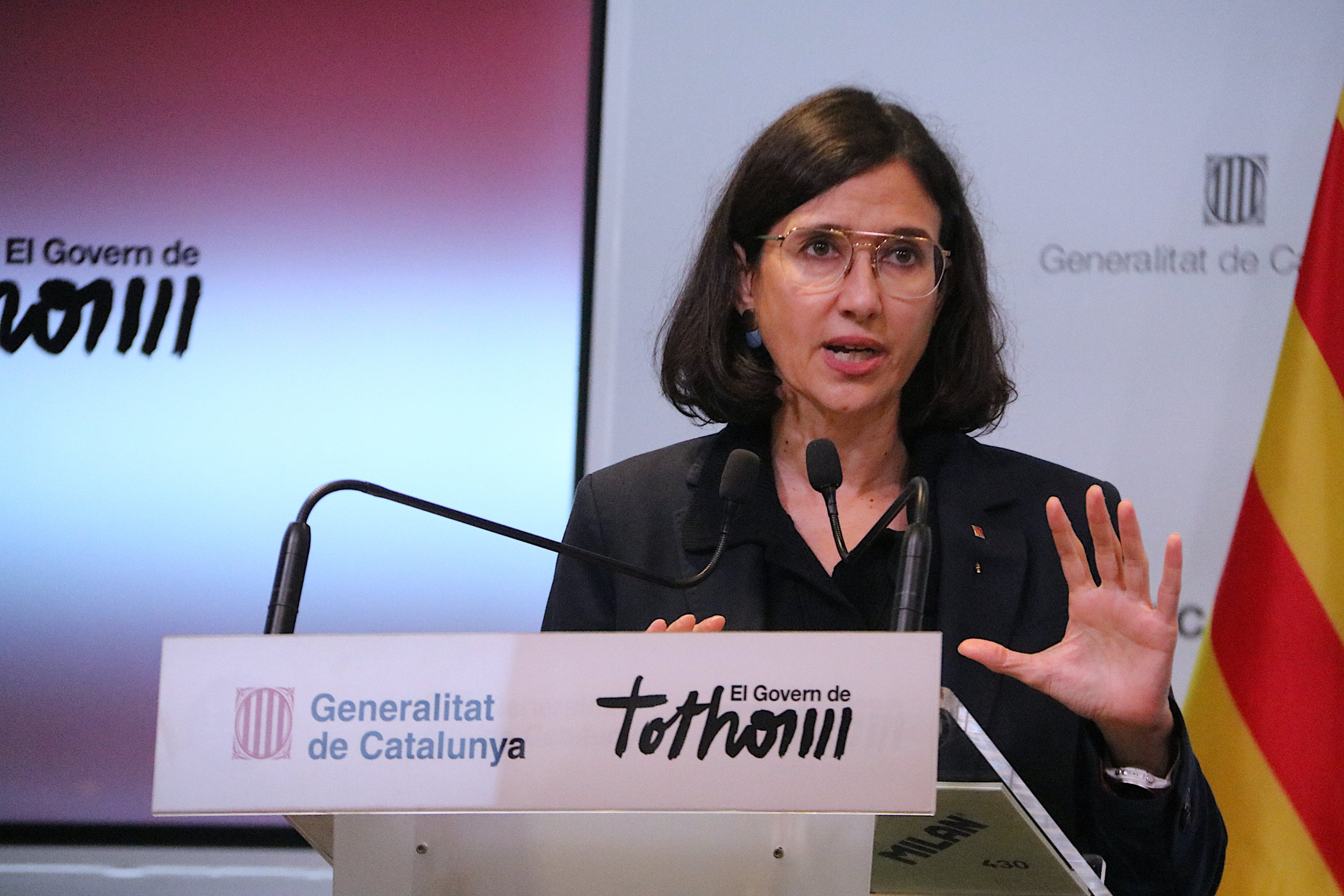 N&uacute;ria Parlon, consellera d'Interior, en roda de premsa / ACN