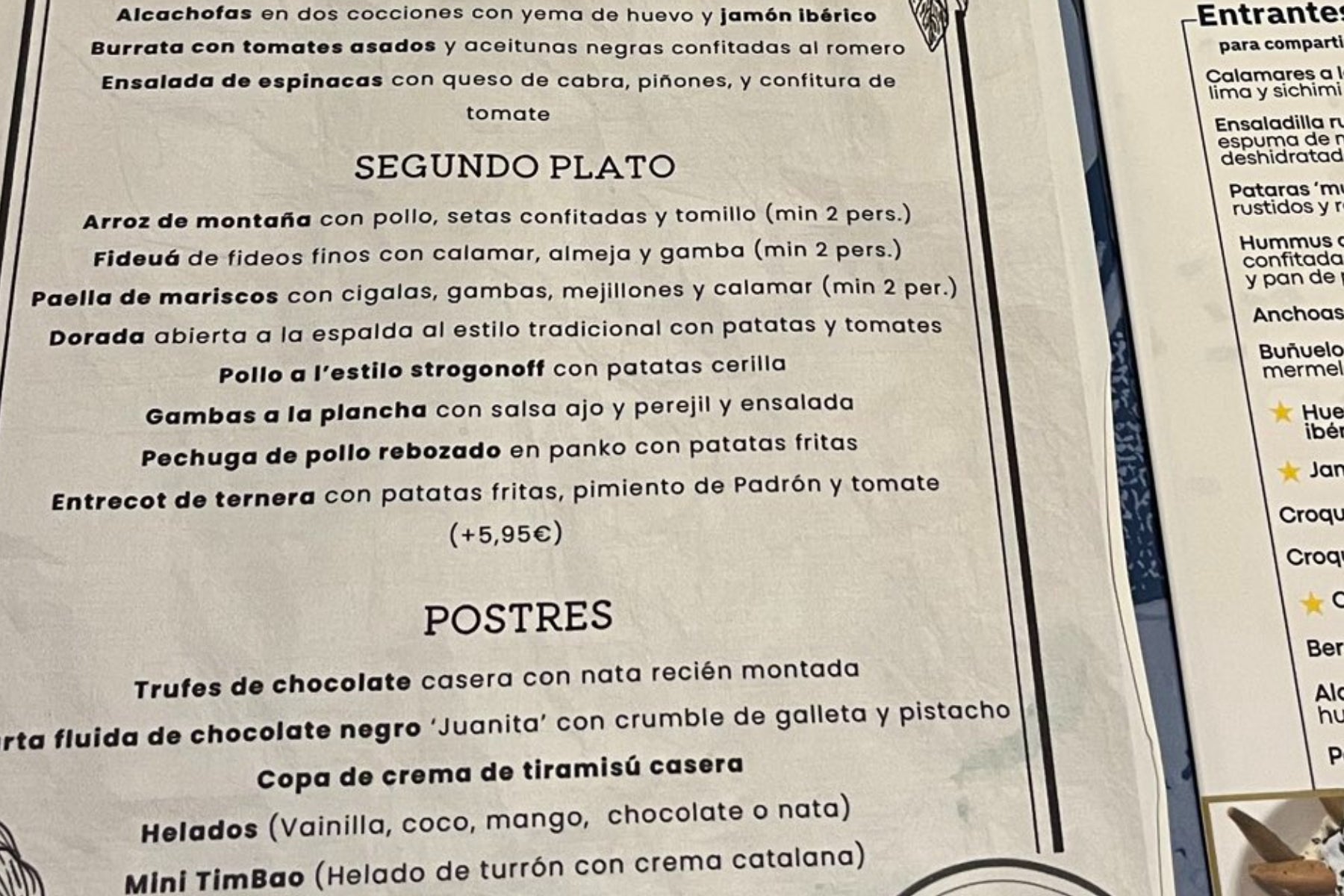 Imagen de la carta en castellano / X