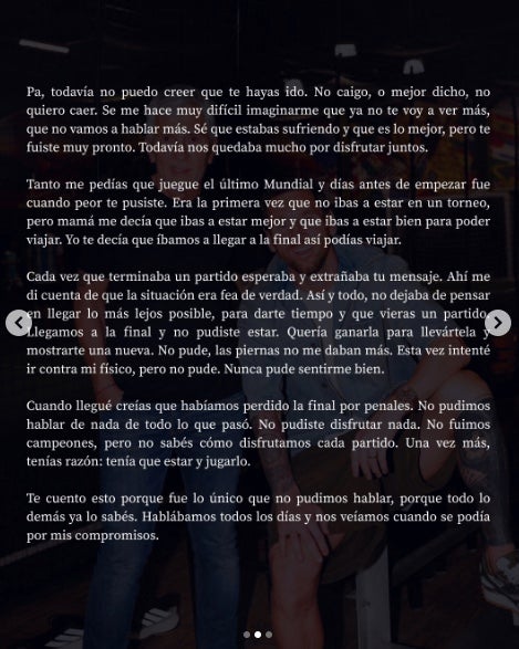 El futbolista es mostra totalment trencat uns dies després de la mort del pare - Instagram