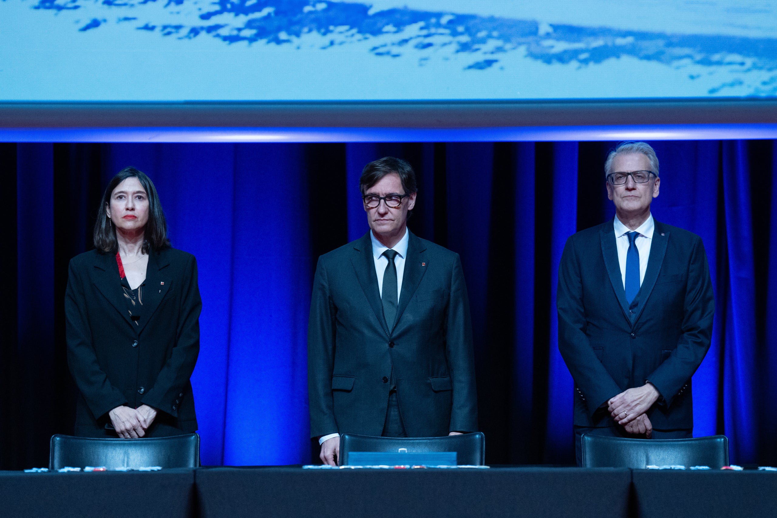 La consellera Parlon, el president Illa i el fins ara secretari general d'interior, Tomás Carrión / EP