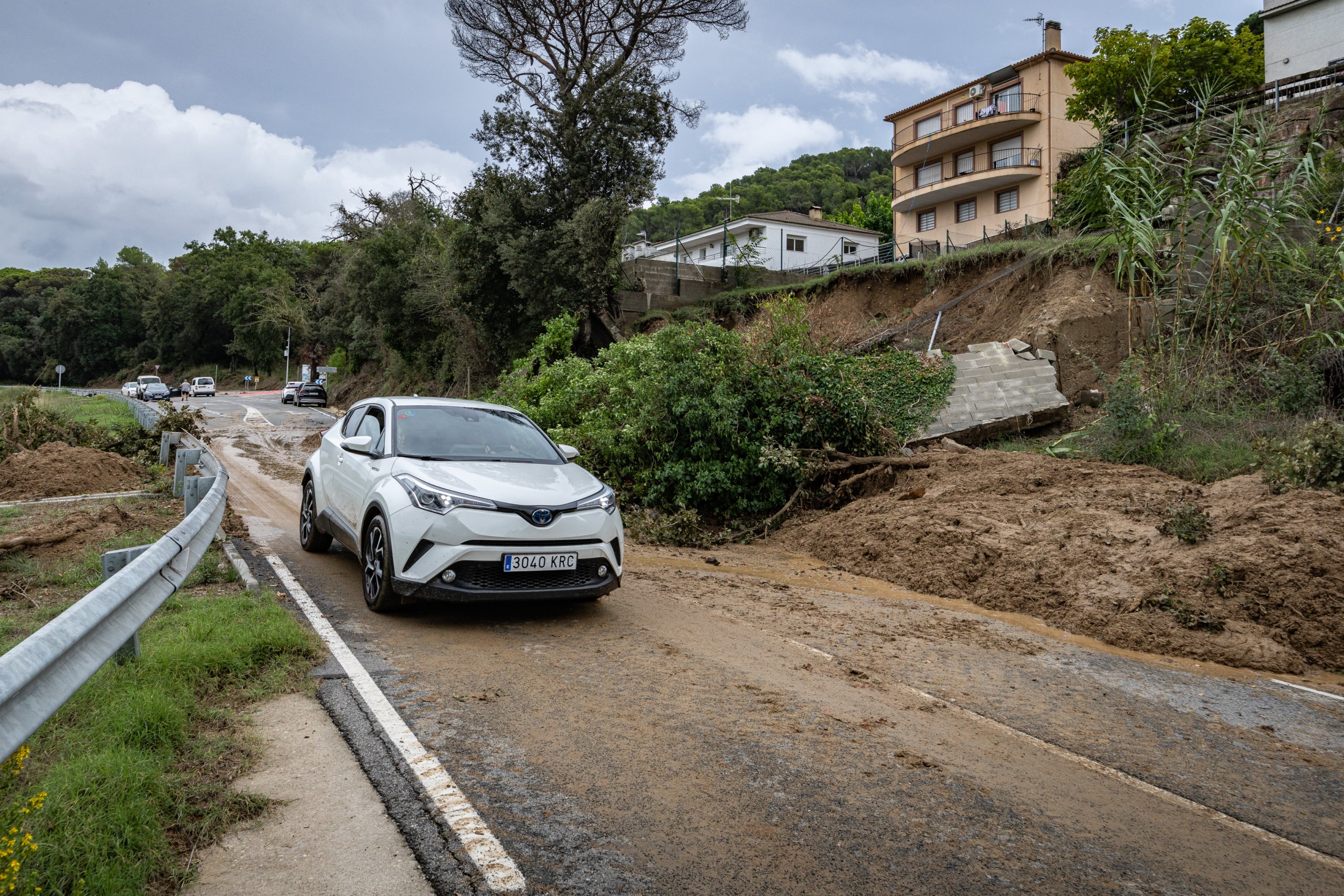 Caiguda d'un tal&uacute;s a la carretera de Vilanova del Vall&egrave;s a la Roca. | Jordi Borr&agrave;s (ACN)