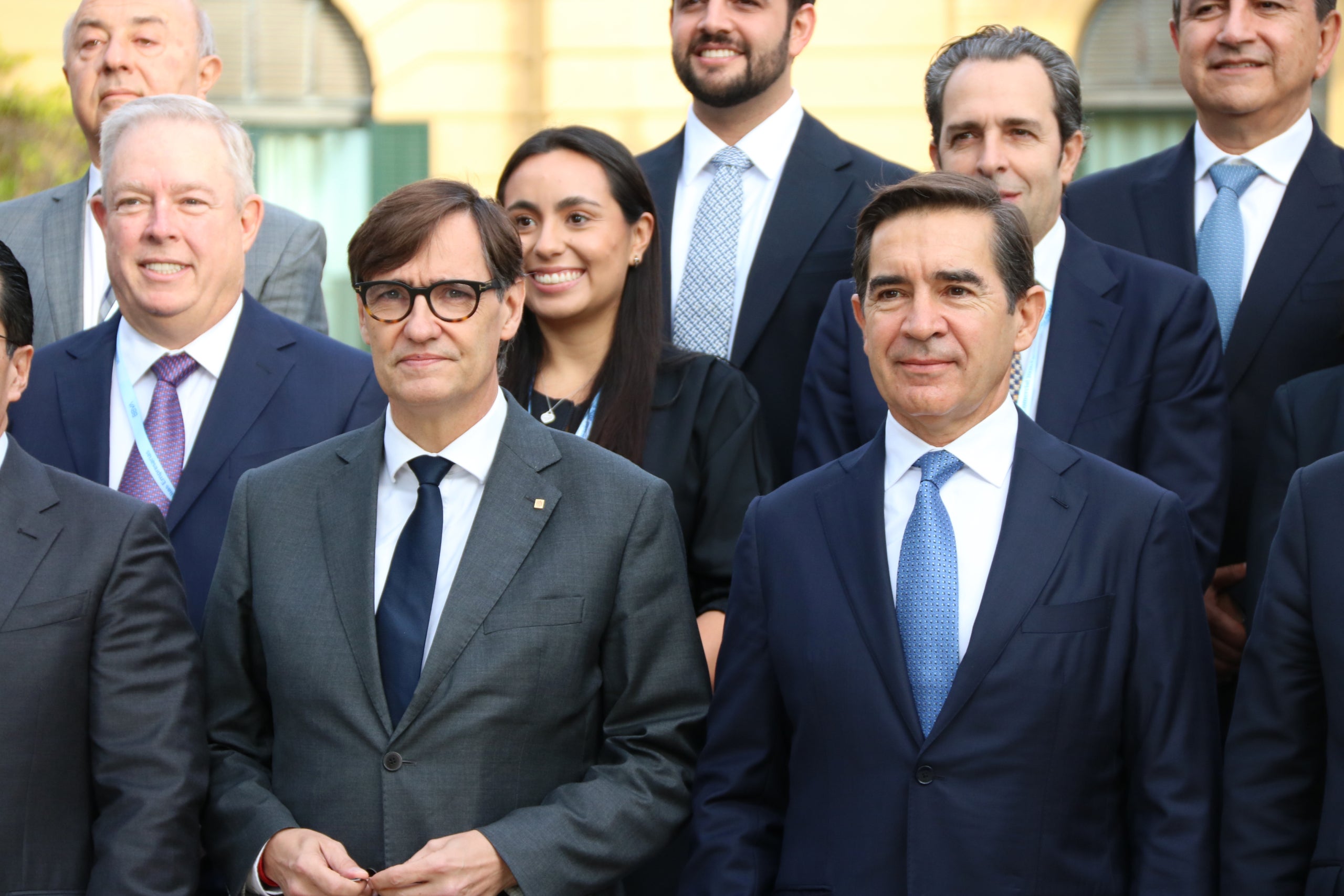 El president de la Generalitat, Salvador Illa; amb el president del BBVA, Carlos Torres | Maria Asmarat (ACN)