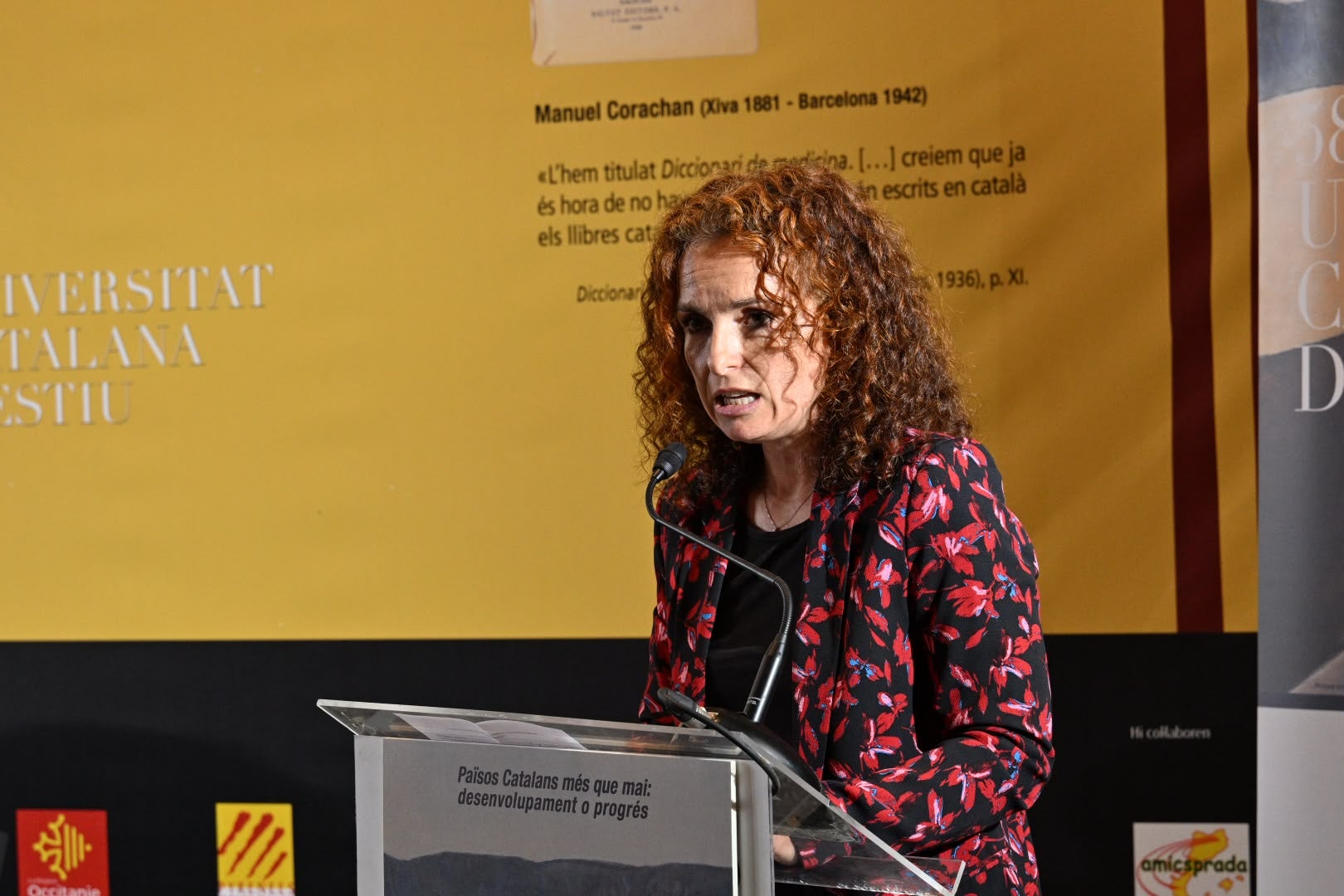 Aude Vivès, alcaldessa de Prada, durant el seu discurs d'inauguració de la 58na edició de l'UCE/Josep Maria Montaner/UCE