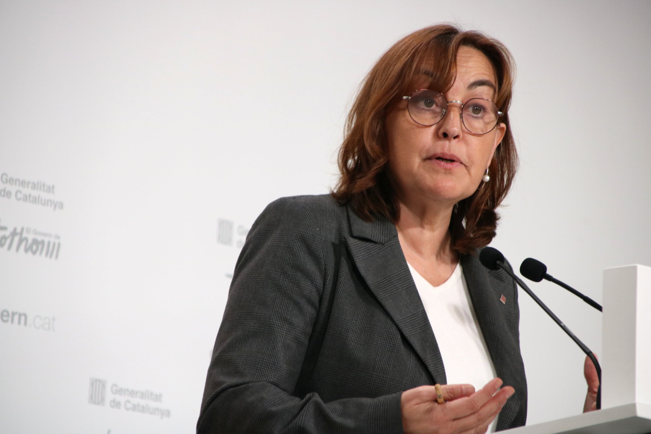 La portaveu del Govern, Sílvia Paneque, a la roda de premsa al Palau de la Generalitat | Sara Soteras (ACN)