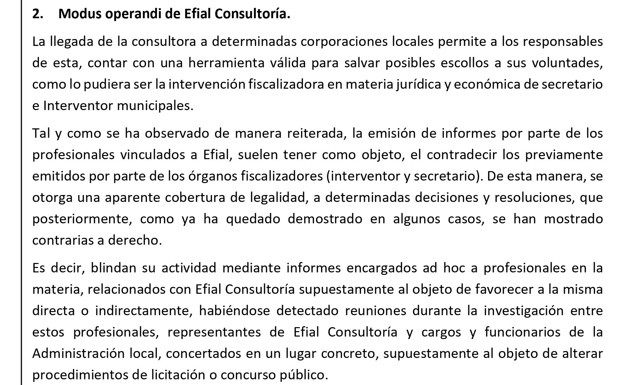 Part de la interlocutòria on s'exposa el funcionament d'Efial/QS