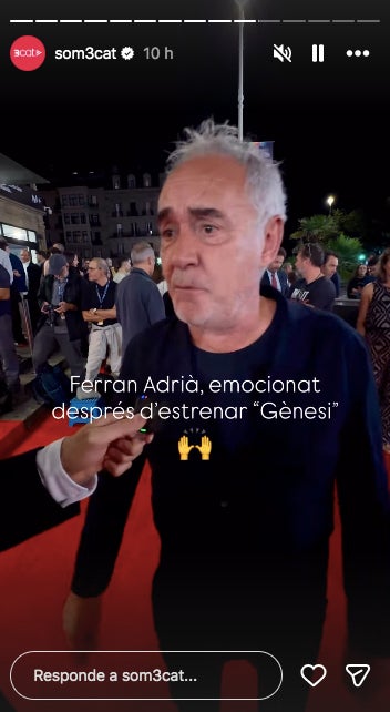 Ferran Adrià ha acudit a l'estrena de Gènesi - 3Cat