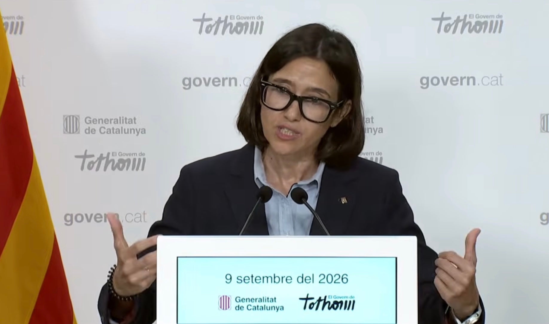 Núria Parlon en la roda de presentació dels canvis a Interior i la cúpula dels Mossos