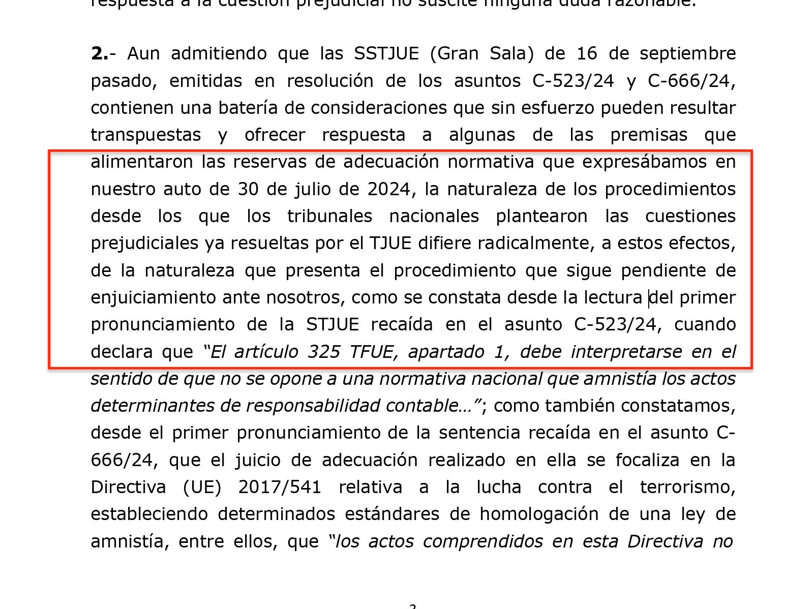Part de la interlocutòria del TSJC sobre Jové i Salvadó/QS