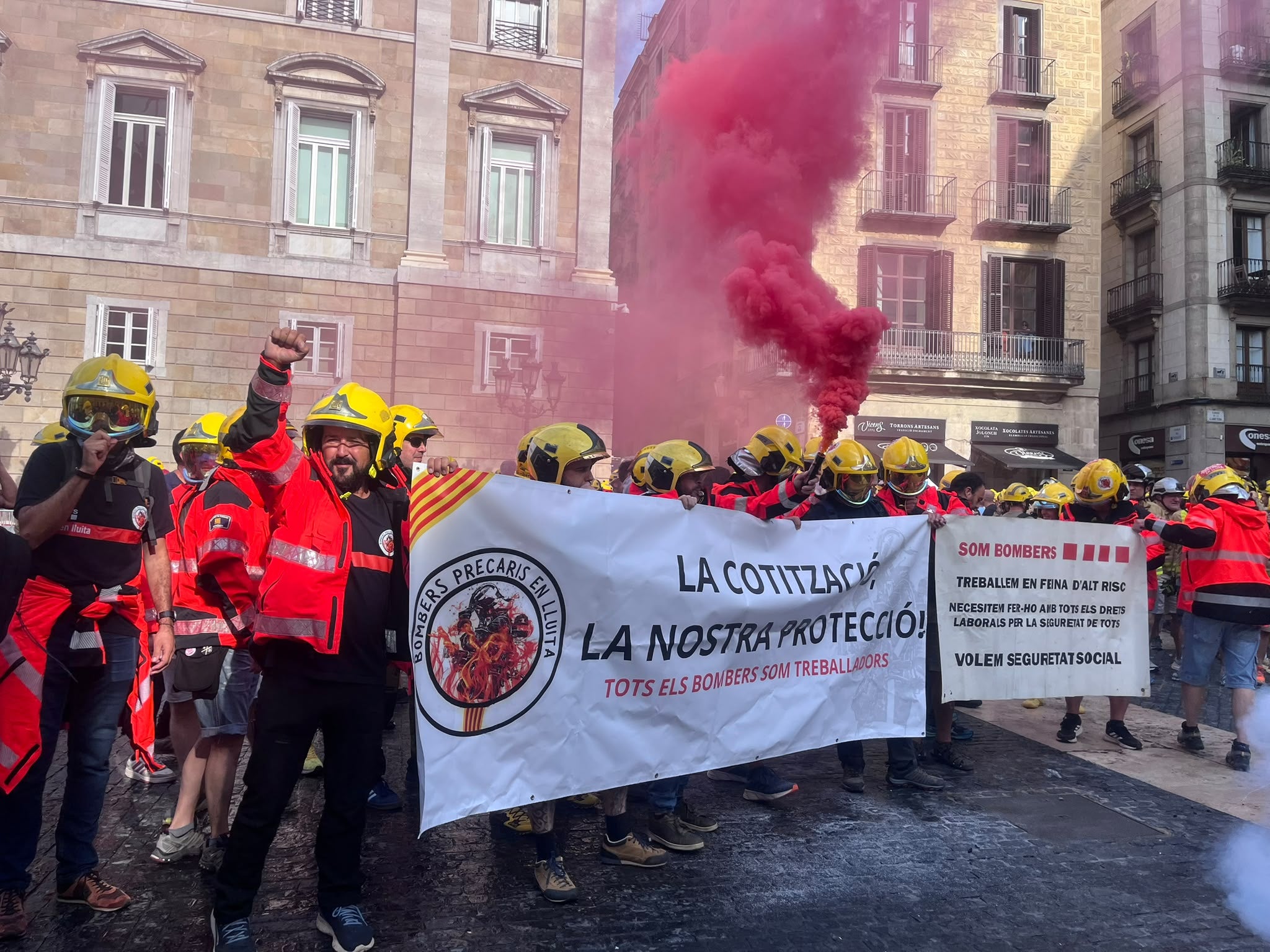 Els Bombers precaris en la manifestació del passat 18 de setembre a Barcelona/JT
