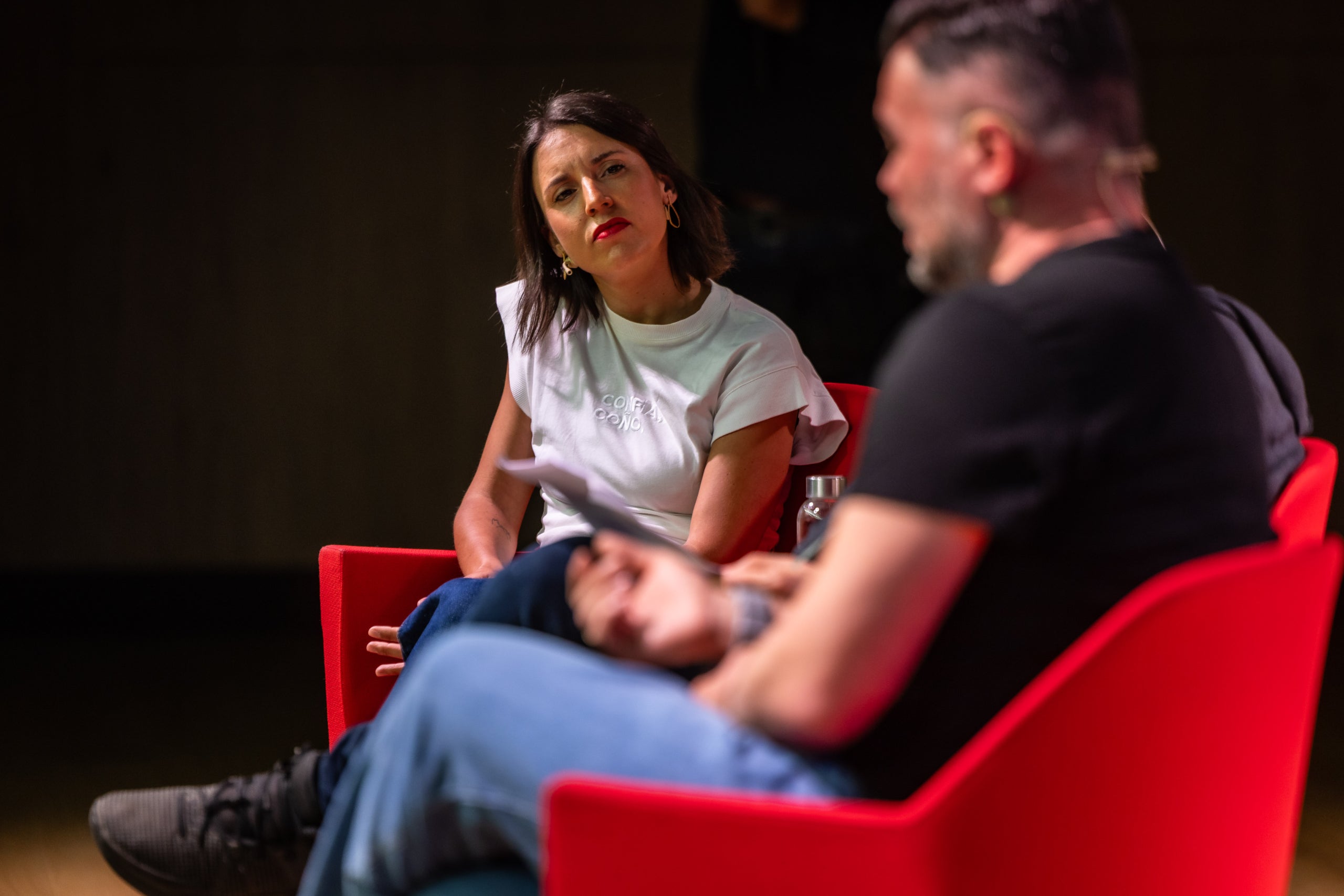 L'eurodiputada de Podem Irene Montero a l'acte a Barcelona amb Gabriel Rufián per presentar el front d'esquerres / Jordi Borràs / ACN