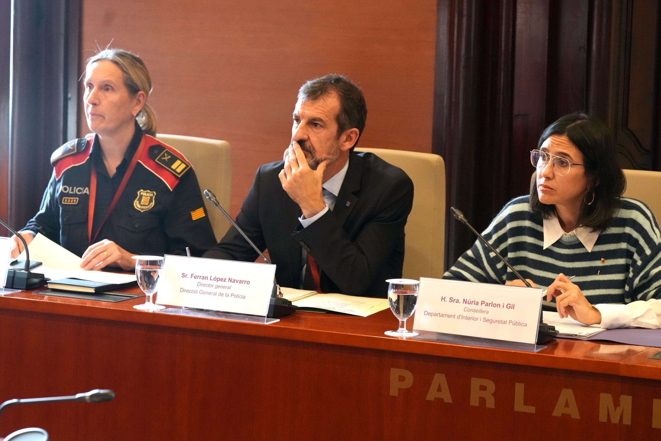 Catà, Lòpez i Parlon, aquesta tarda al Parlament/Enric Sitjà/ACN