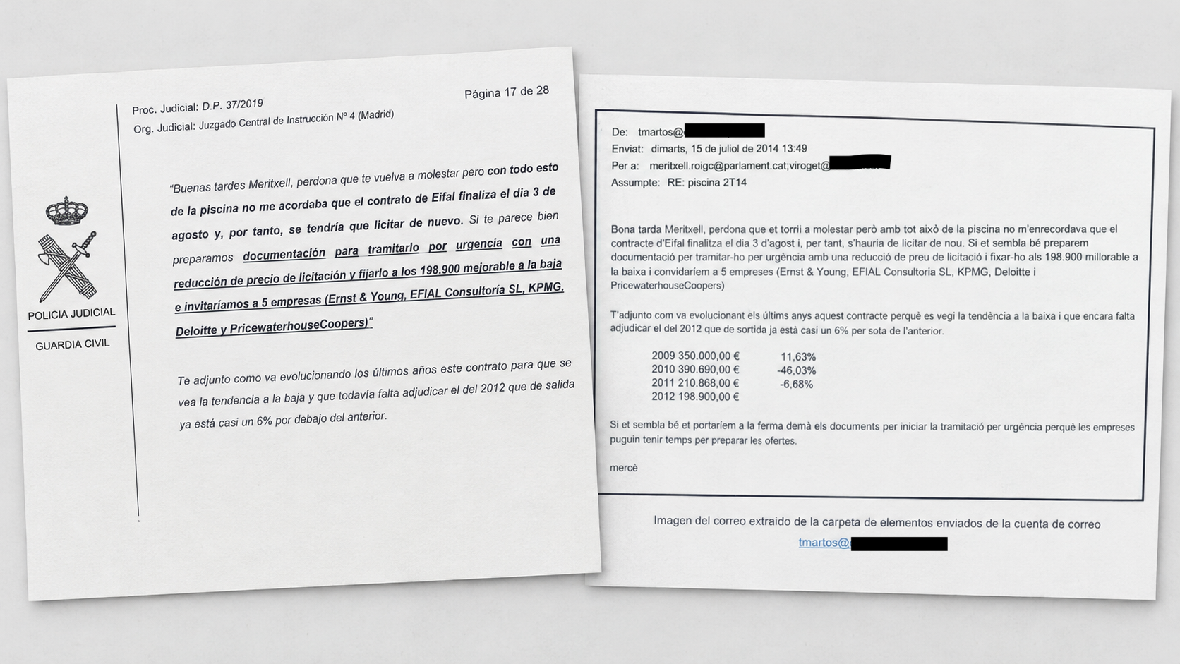 El correo que recibió Roigé del responsable de Efial/QS
