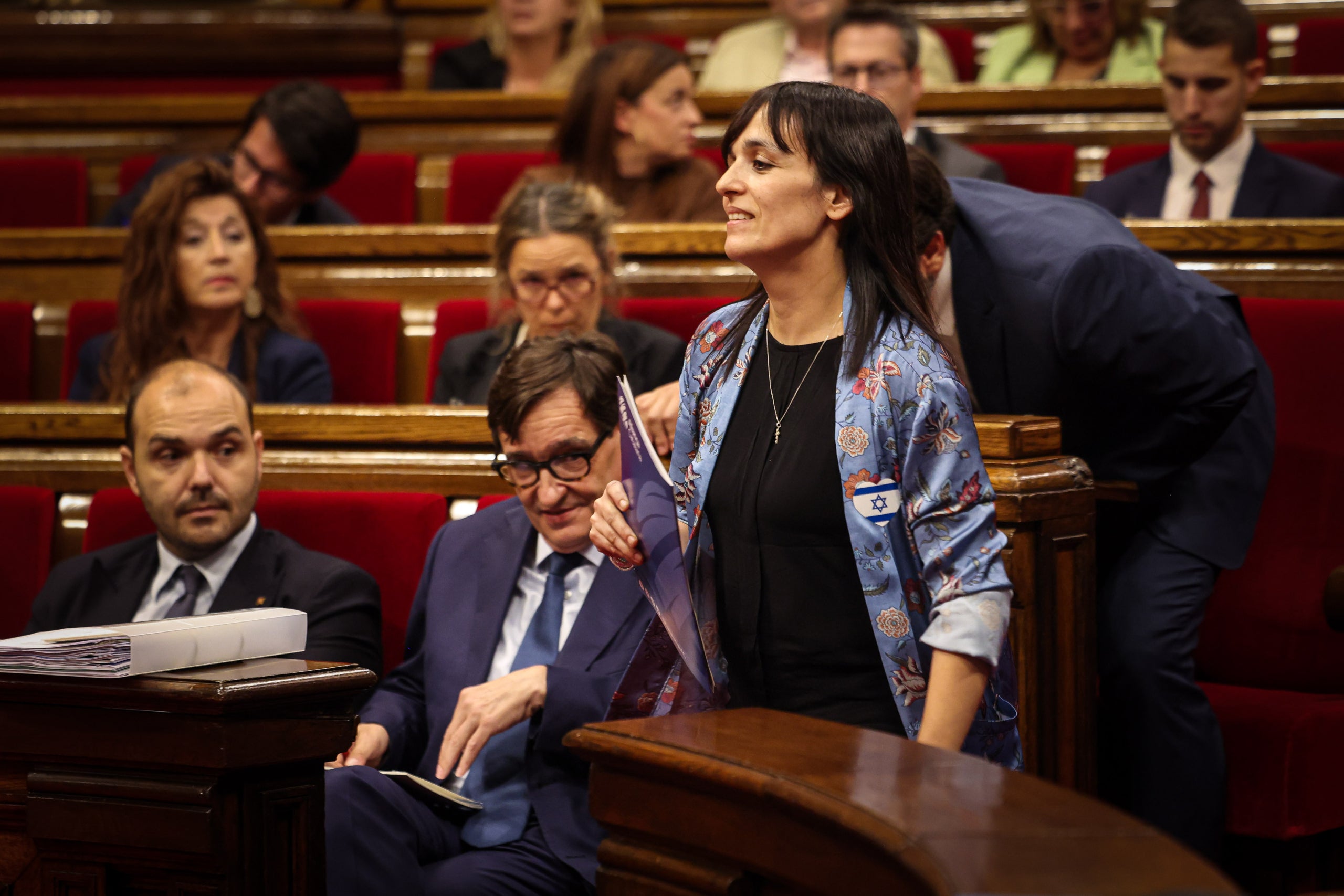 La líder de Alianza Catalana, Sílvia Orriols, durante su intervención en el debate de política general en el Parlamento / ACN