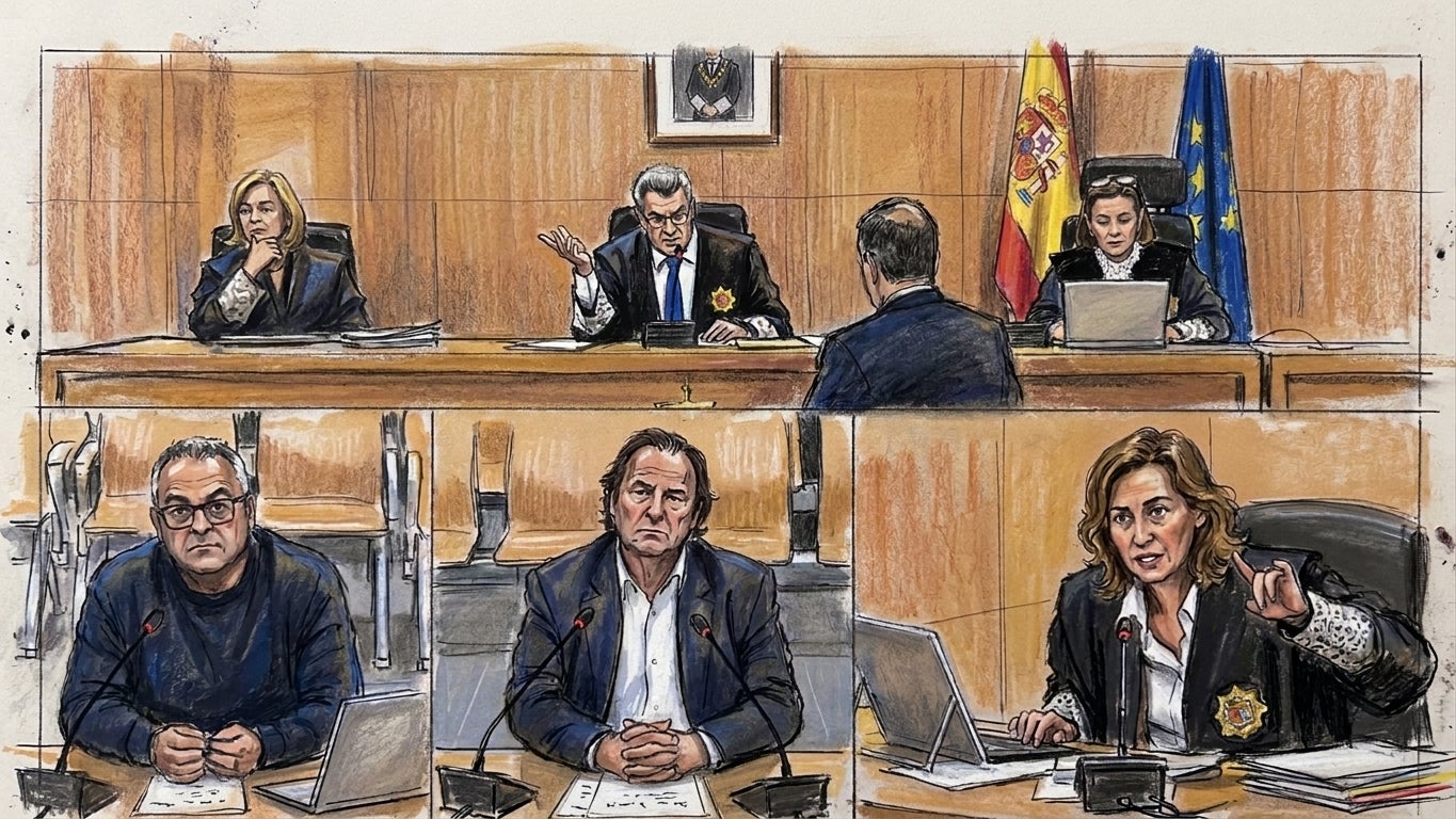 Una imatge del tribunal, amb Antoni Martos, Daniel Massagué i la Fiscal Anticorrupció de l'Audiència Nacional durant la jornada de dimarts del cas Efial/GeminiG