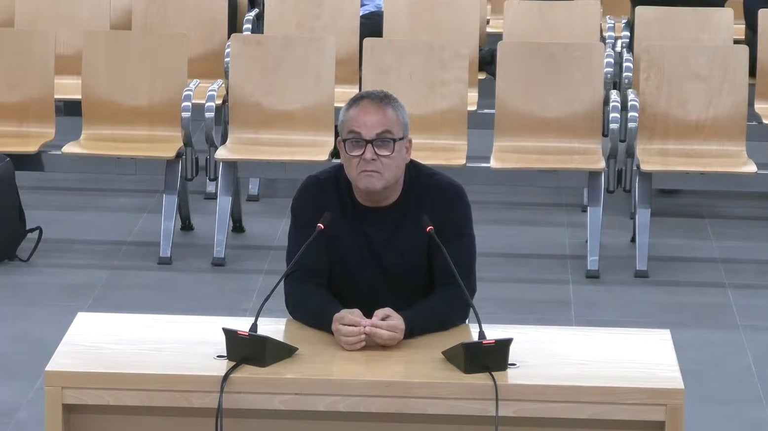 Antoni Martos, en el momento de su declaración, en la sesión de este martes del caso Efial