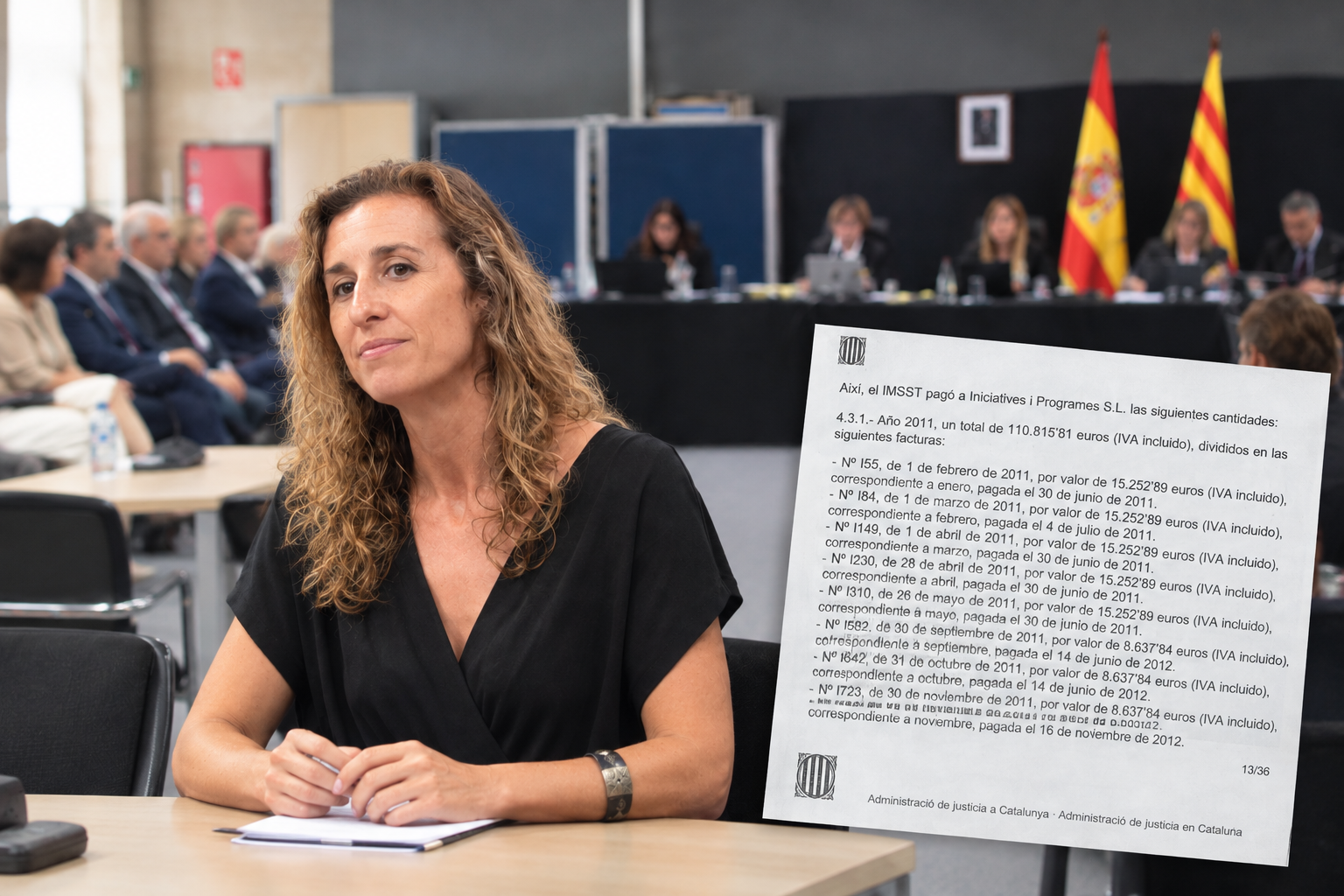 La relació de factures, una imatge de Laia Estrada i el Tribunal d'Inirpo d'aquest divendres