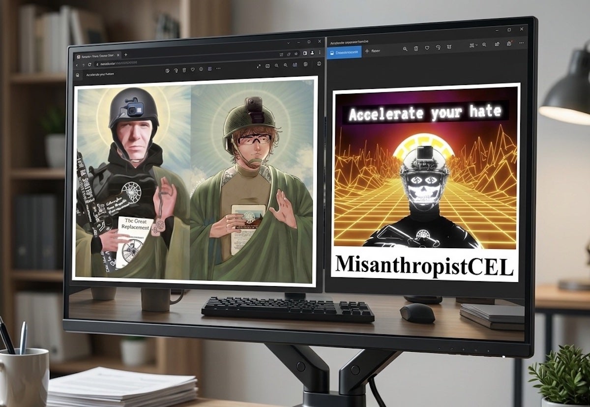 Dos imágenes identificadas con el terrorismo nihilista recogidas por el IEEE