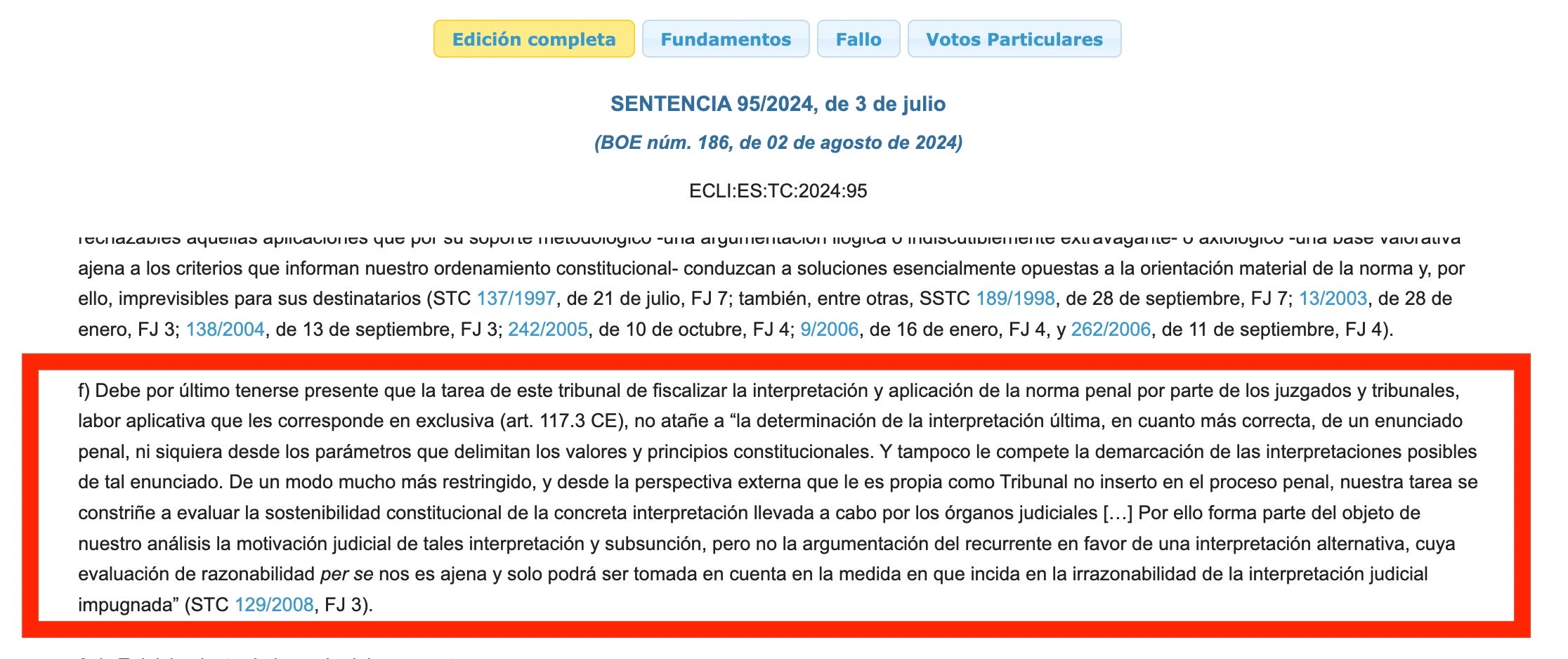 Part de la sentència del TC al·legada per Llarena per defensar la seva posició/QS