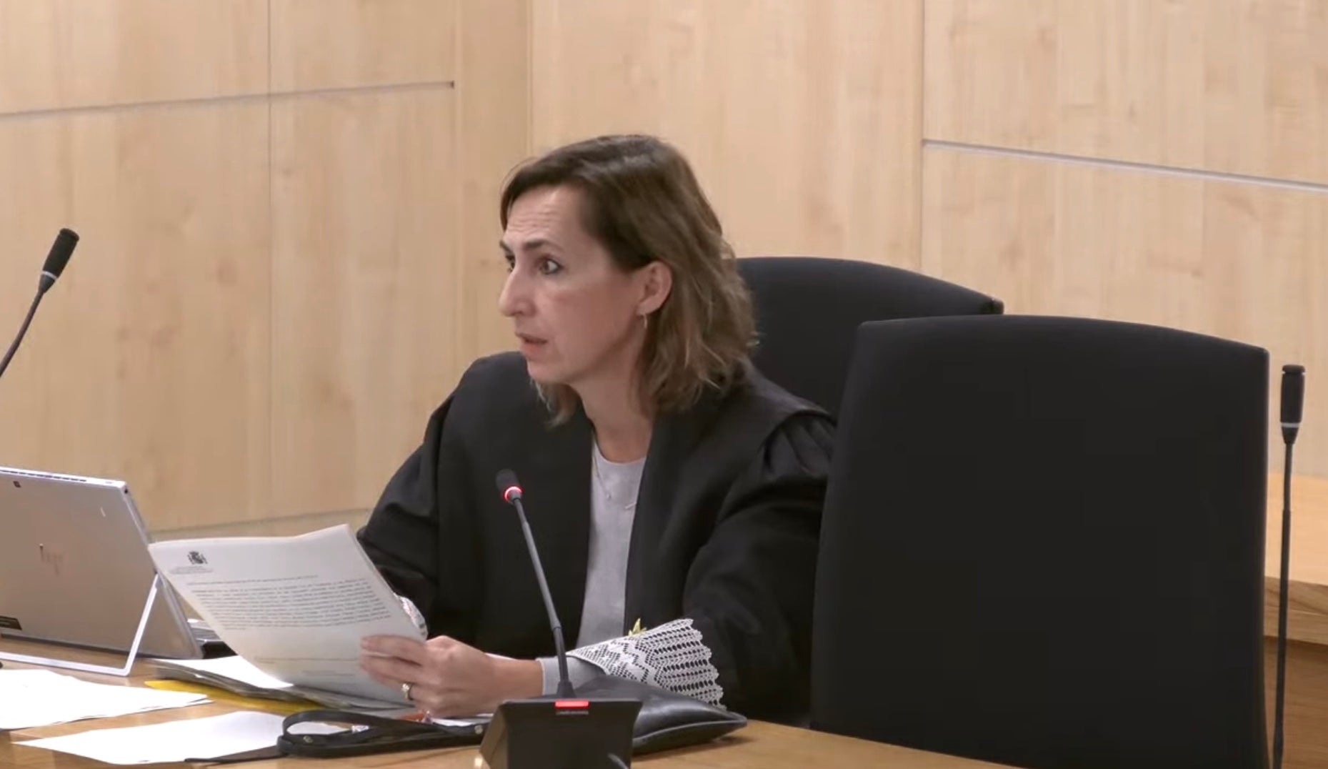 La fiscal Elisa Lamelas, en un moment de la lectura de les seves conclusions/QS