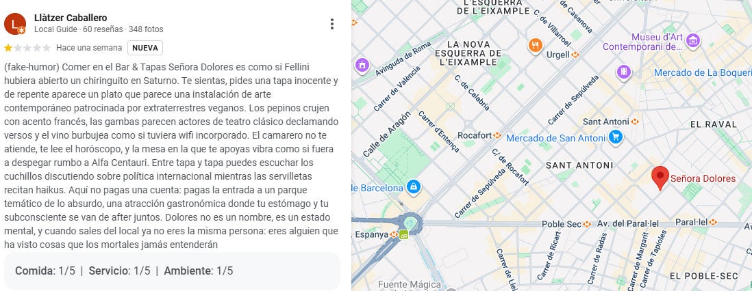 Un gesto contra el sistema de reseñas