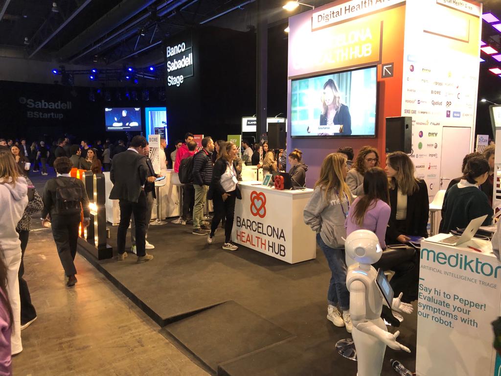 L'expositor de 80 metres quadrats al 4 Years From Now (4YFN) del Barcelona Health Hub (BHH) / Cedida