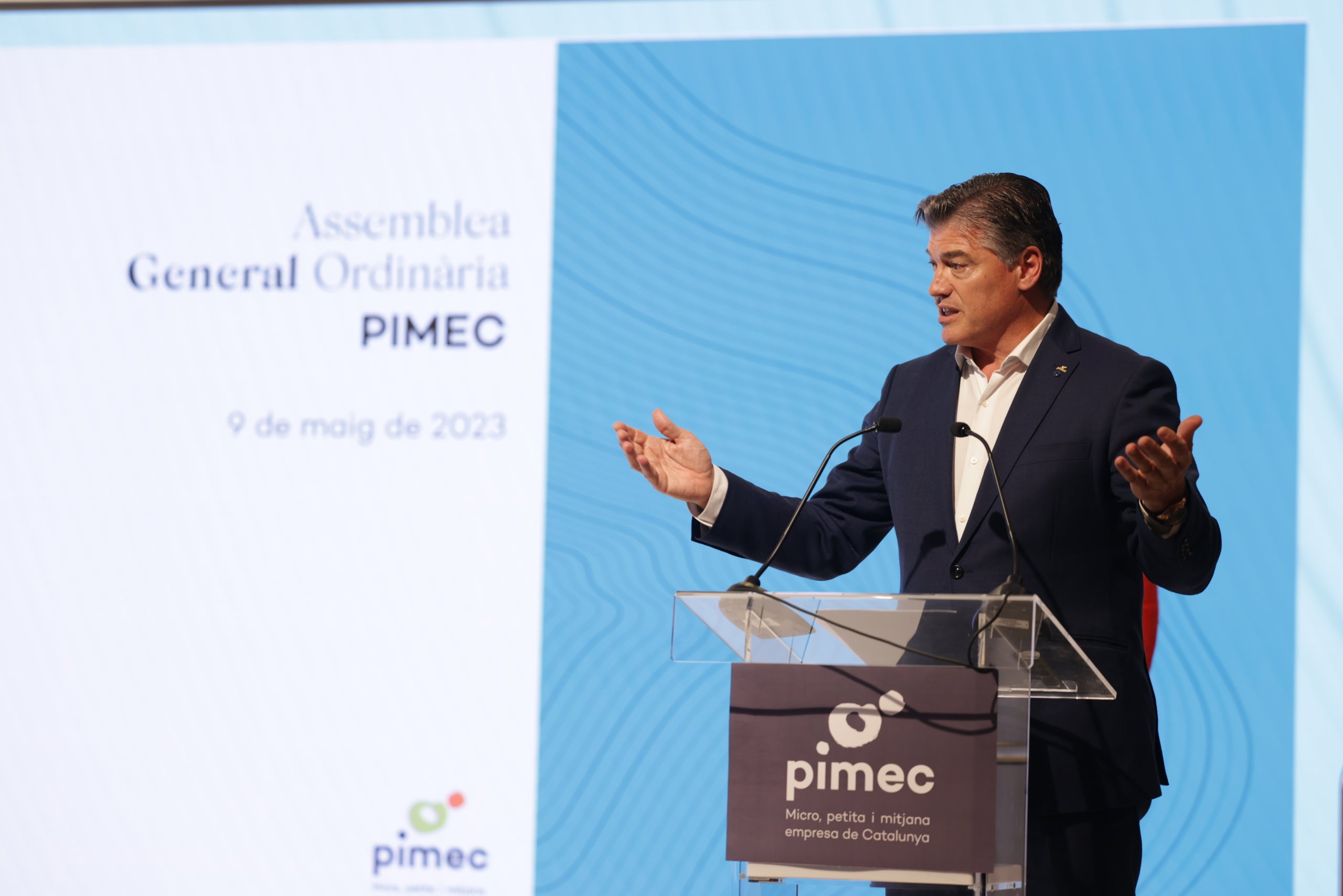 El president de Pimec, Antoni Cañete, durant l'Assemblea de la patronal / Sergi Alcàzar - Pimec