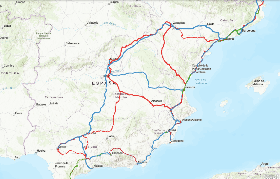Mapa del projecte final del corredor mediterrani / Adif