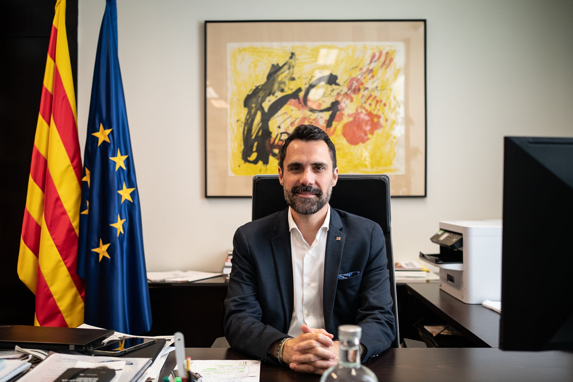 Imatge del conseller d'Empresa i Treball de la Generalitat de Catalunya, Roger Torrent / Mireia Comas