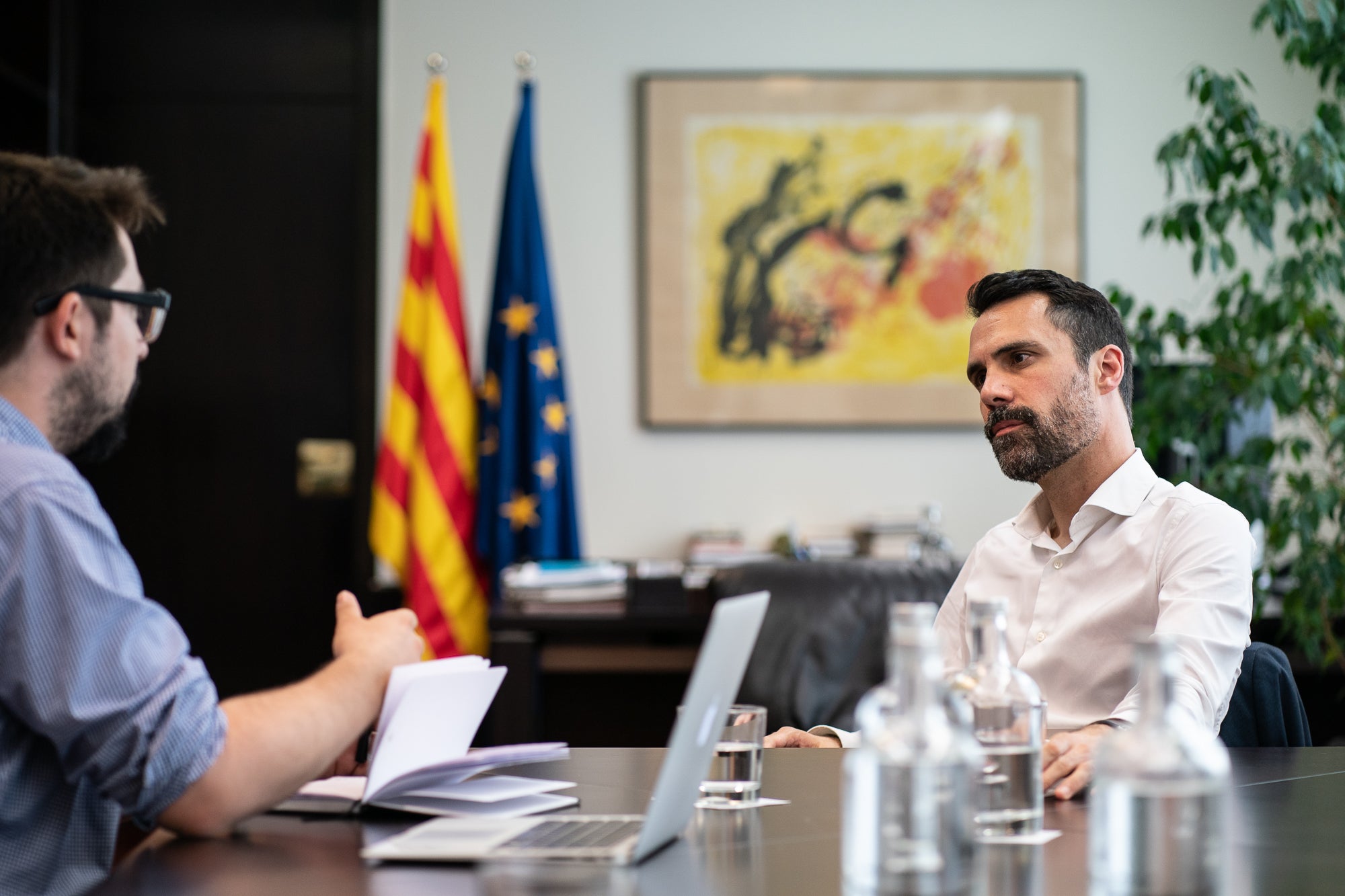 Imatge del conseller d'Empresa i Treball de la Generalitat de Catalunya, Roger Torrent / Mireia Comas