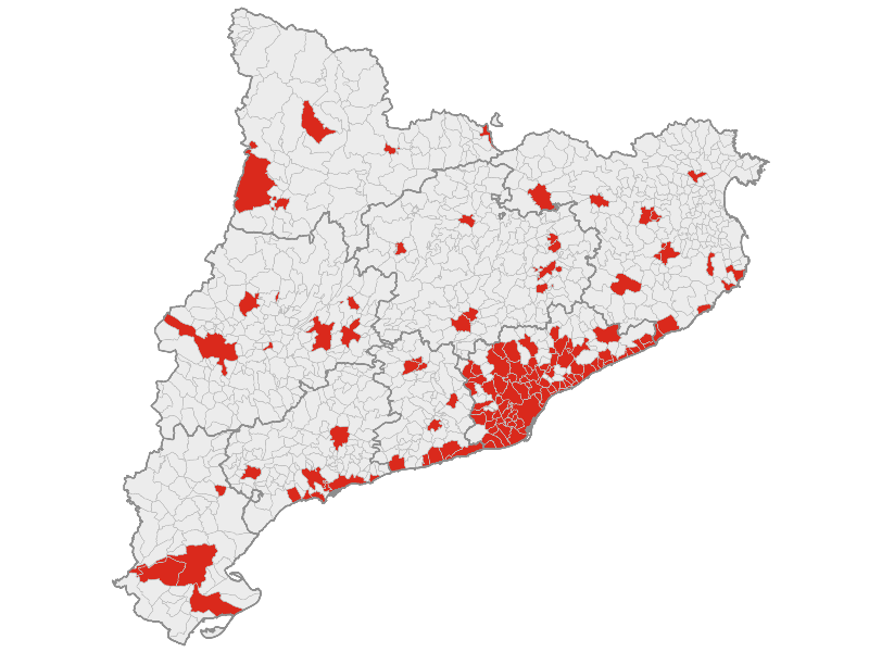 El mapa de zones tenses de Catalunya / Cedida