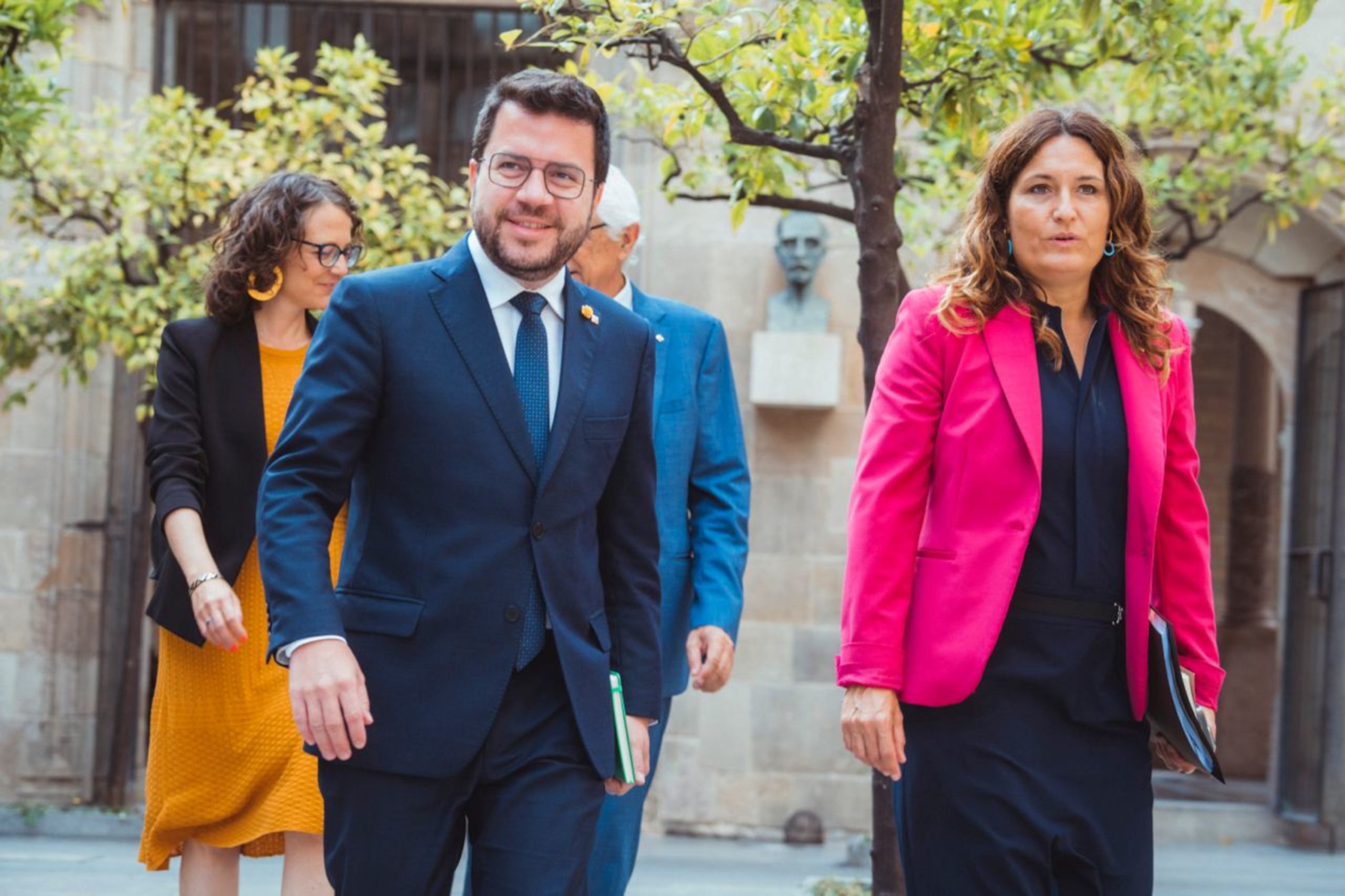Imatge del president de la Generalitat, Pere Aragonès, i la consellera de Presidència, Laura Vilagrà / Govern de la Generalitat
