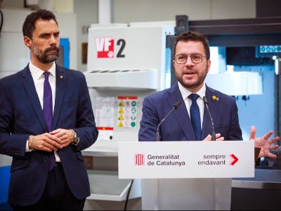 Imatge del president Pere Aragonès i el conseller Roger Torrent / Govern