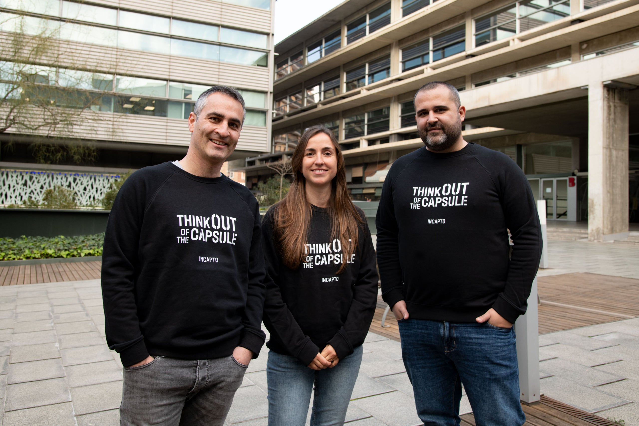 Imatge dels tres confundadors d'Incapto / Incapto