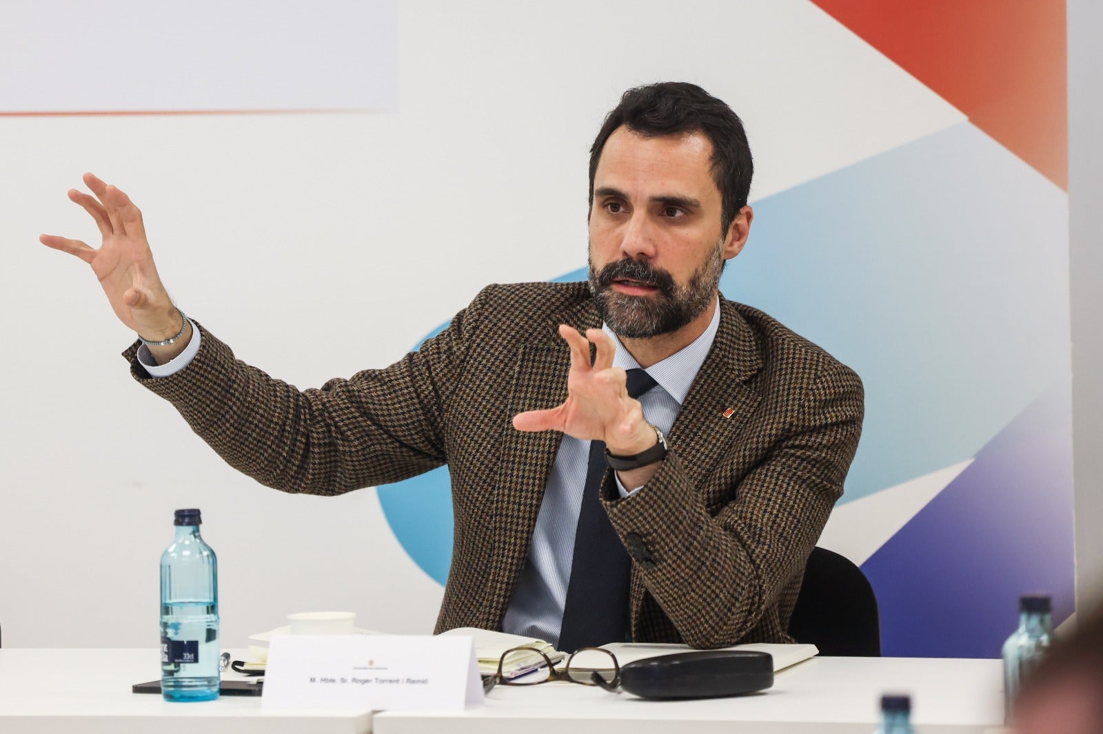 El conseller d'Empresa i Treball, Roger Torrent, durant la presentació del nou pla català de semiconductors / EP